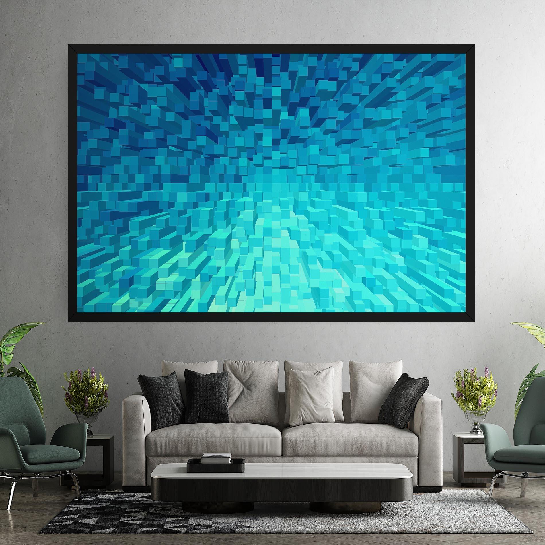 Tablou Canvas Blue Square Mix mockup 7