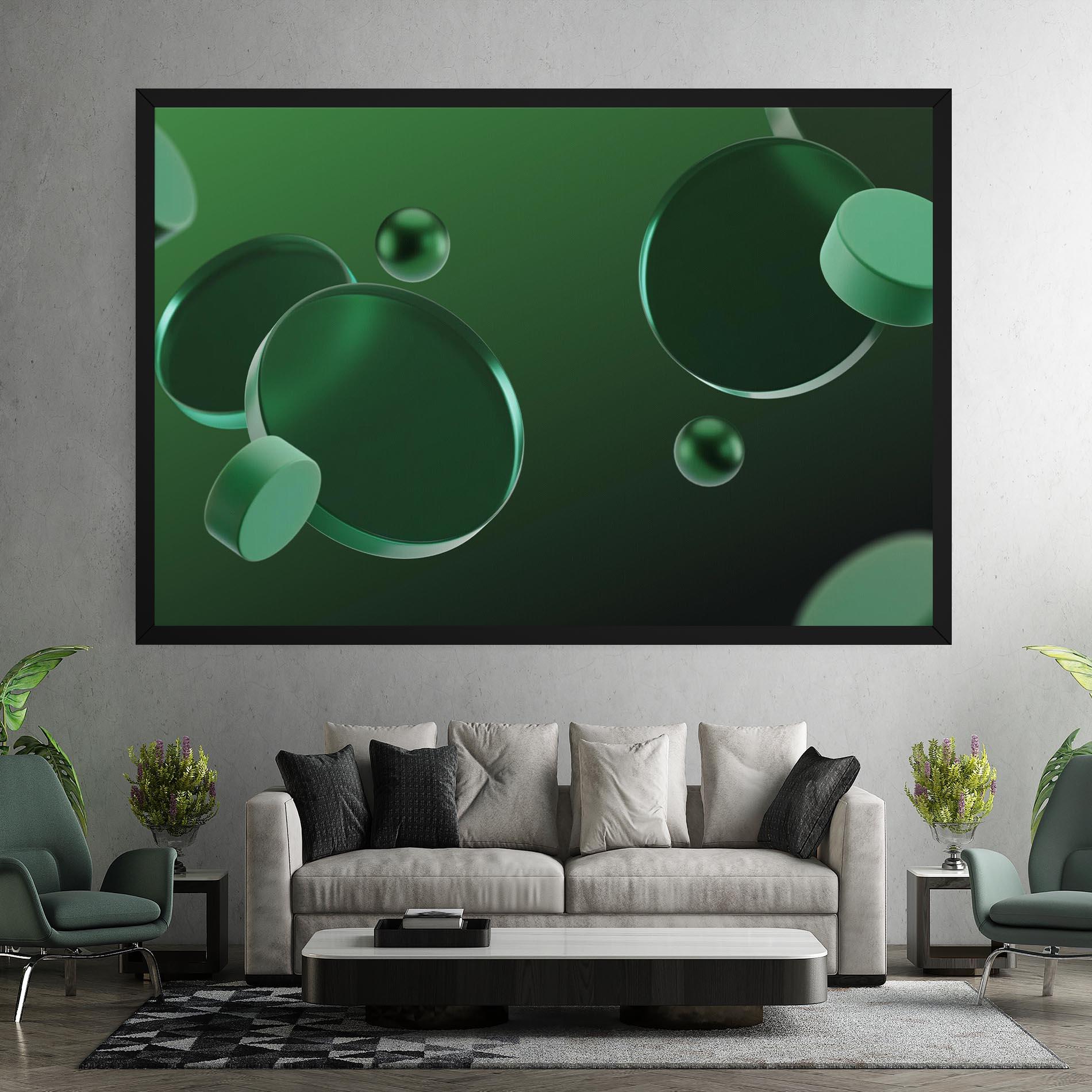 Tablou Canvas Green Circle Floating mockup 7