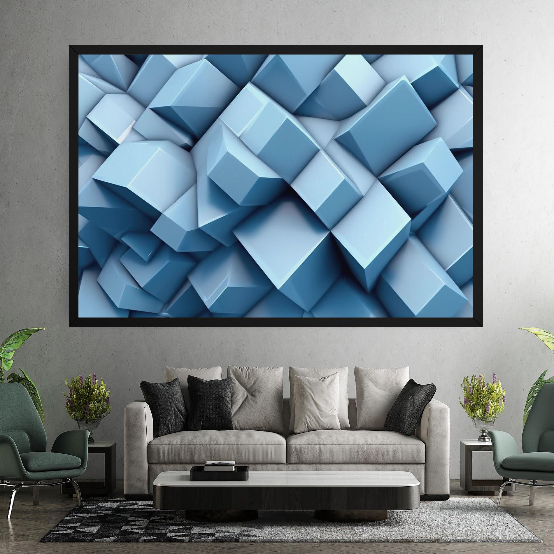 Tablou Canvas Light Blue Shapes Mix mockup 7