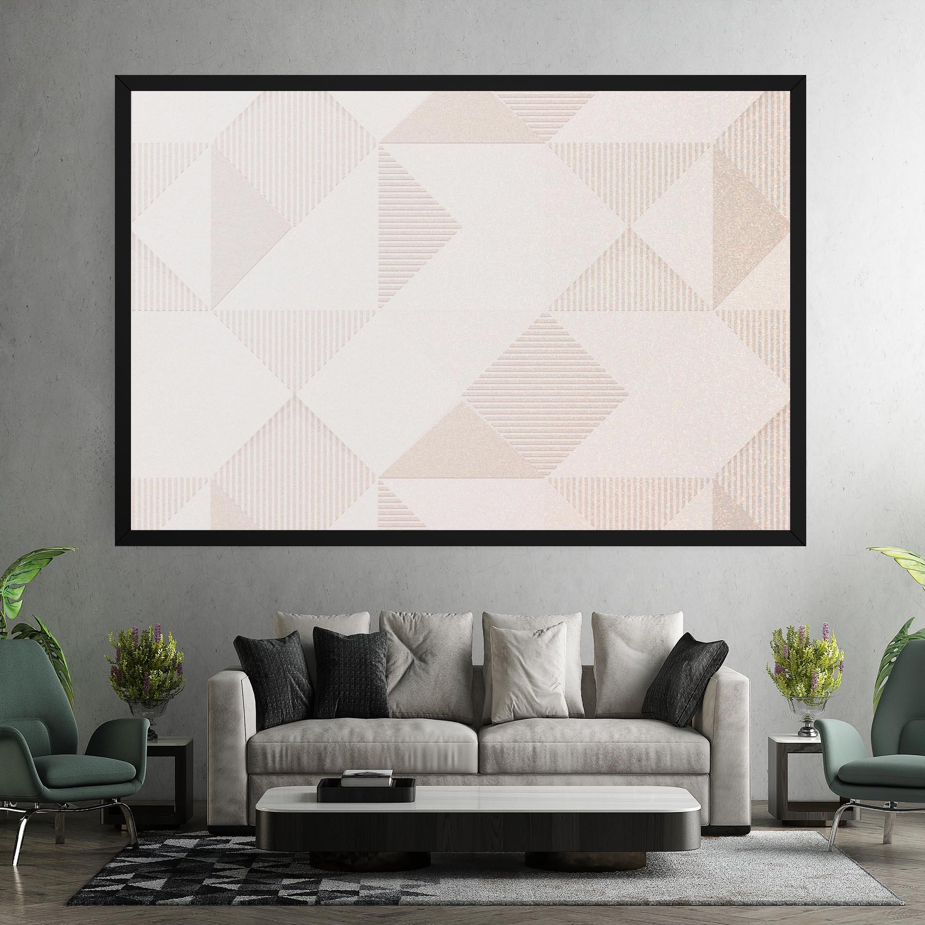 Tablou Canvas Light Cream Rhombus mockup 7