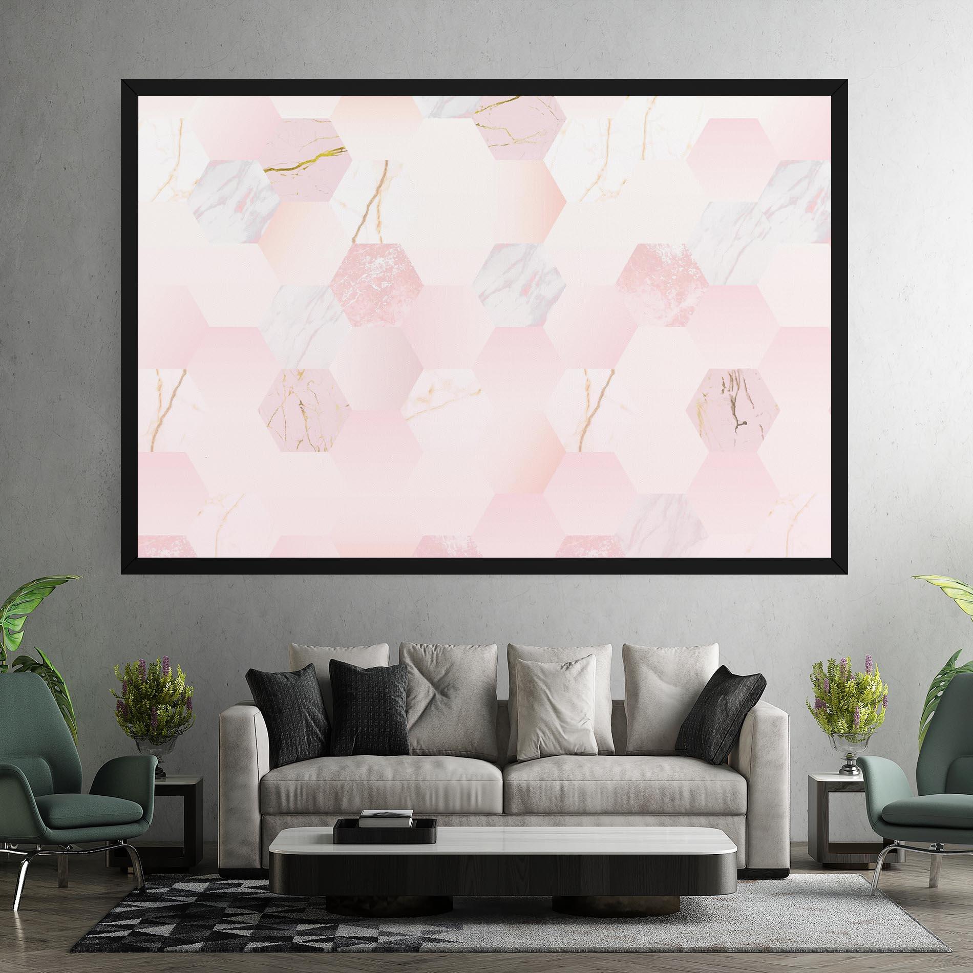 Tablou Canvas Pink Hexanon mockup 7