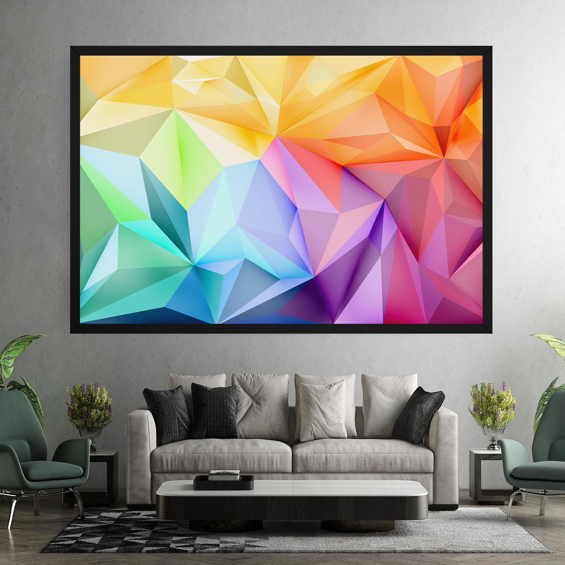 Tablou Canvas Rainbow Triangle Mix mockup 7