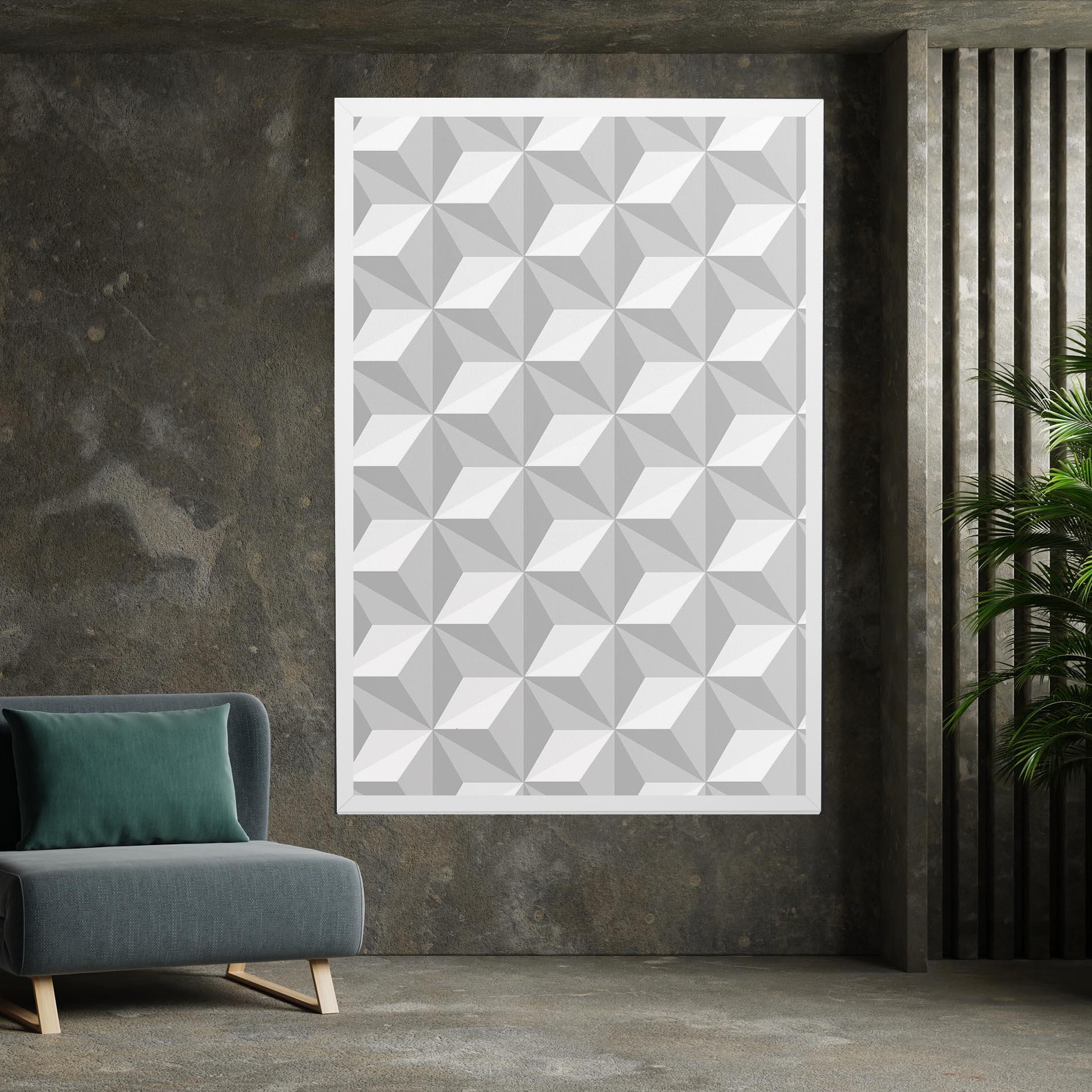 Tablou Canvas White Triangle Pattern mockup 7
