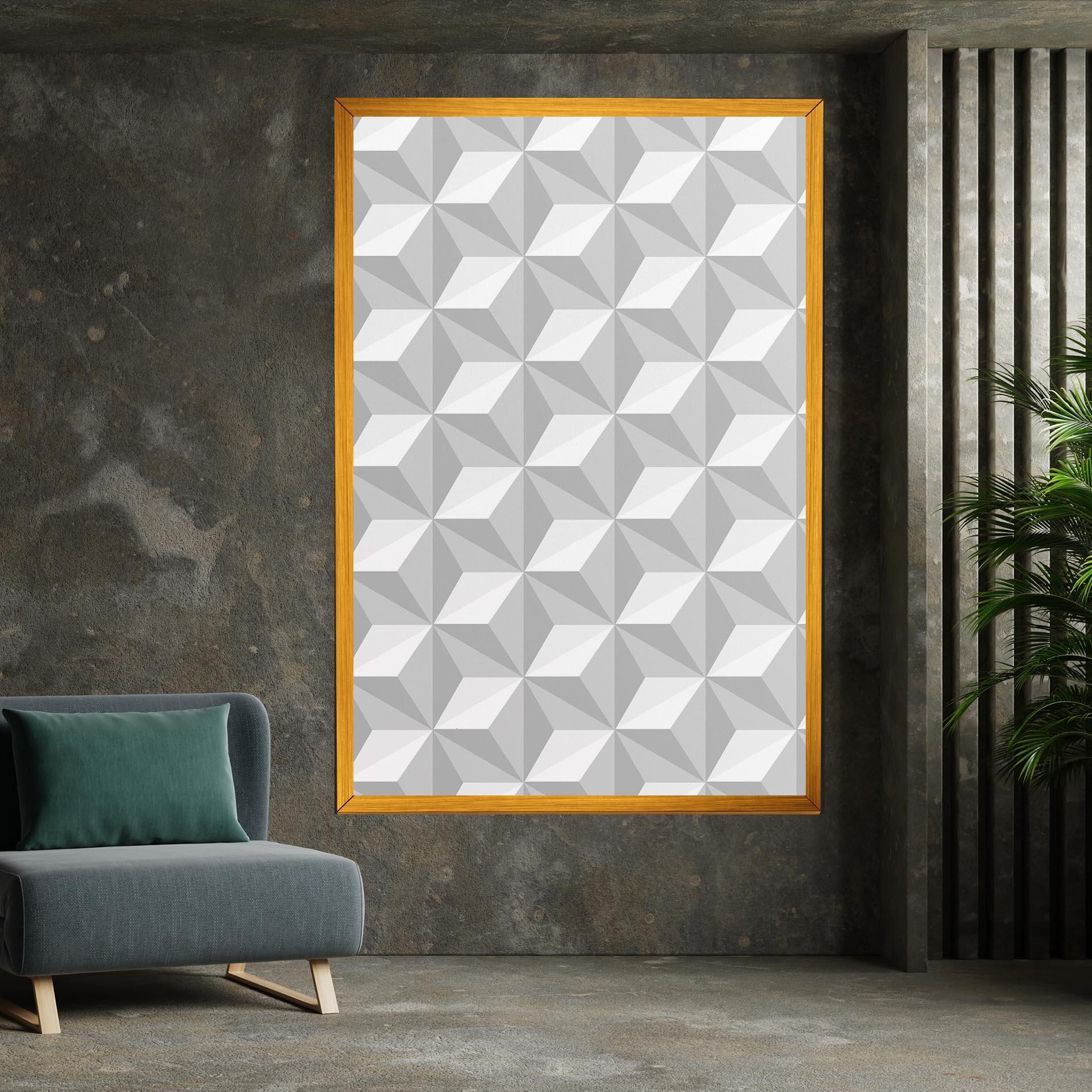 Tablou Canvas White Triangle Pattern mockup 7