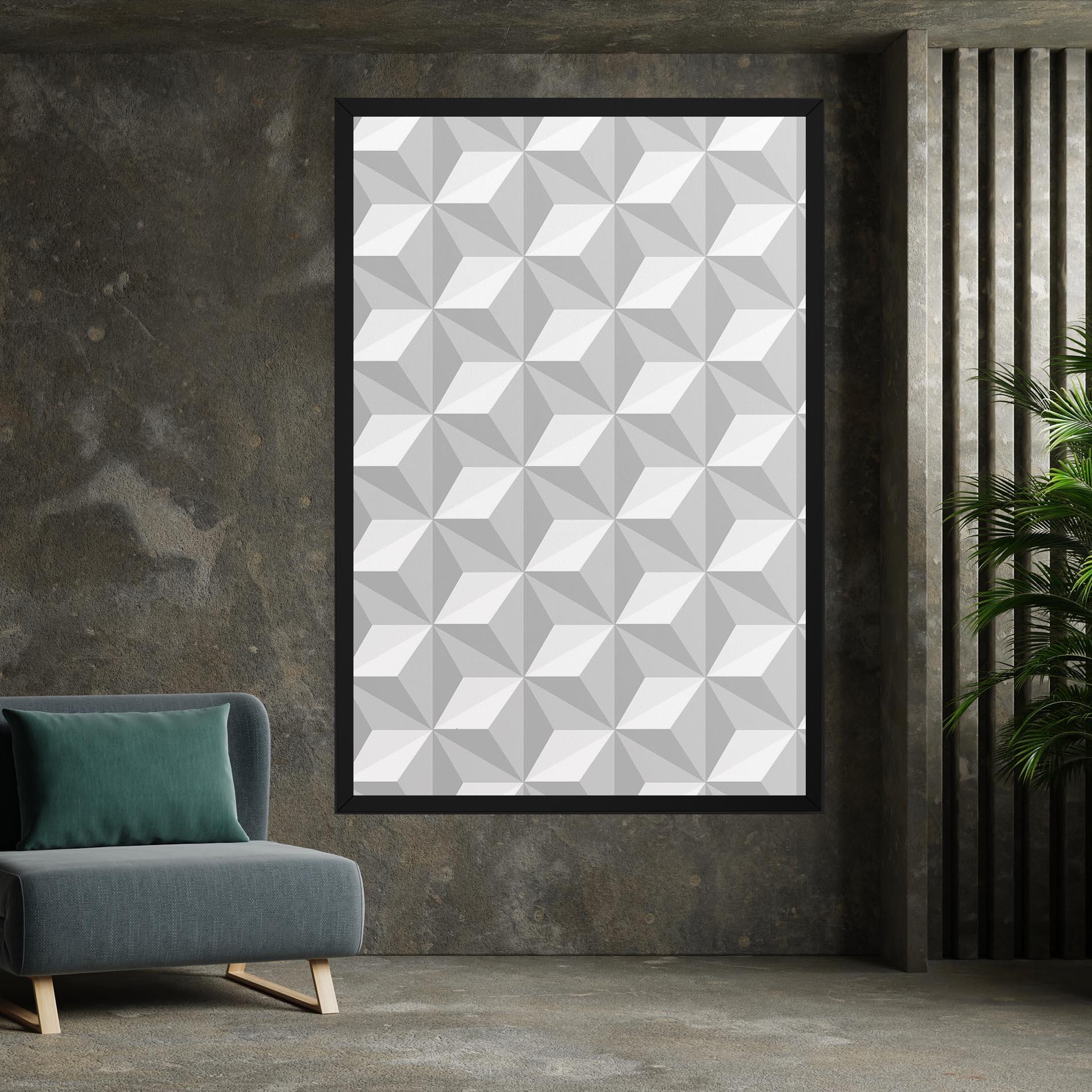 Tablou Canvas White Triangle Pattern mockup 7