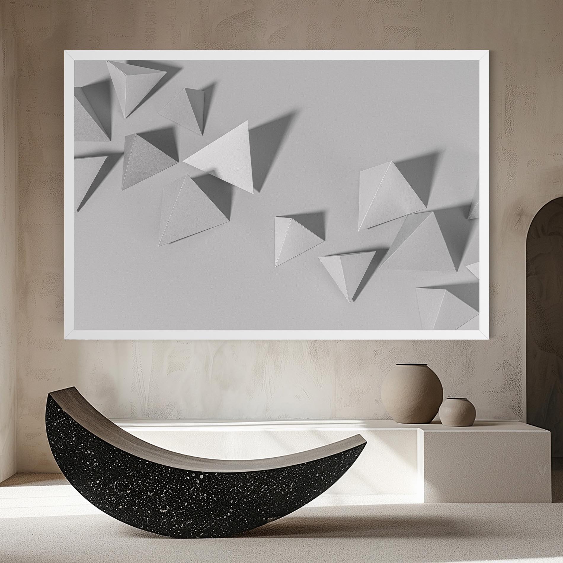 Tablou Canvas 3d White Triangle mockup 8