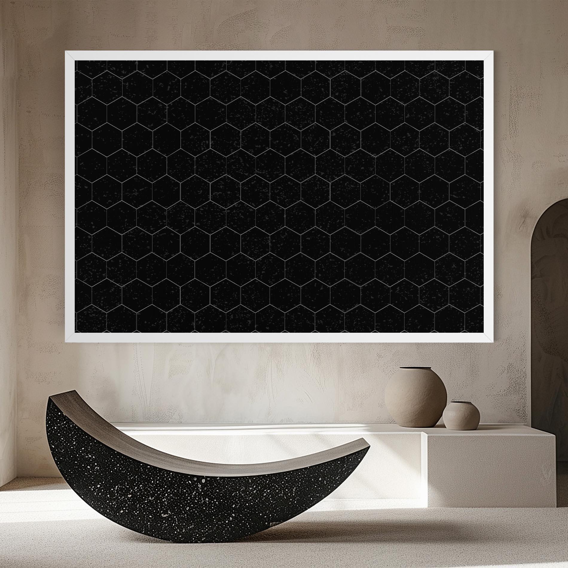 Tablou Canvas Black Hexagon mockup 8