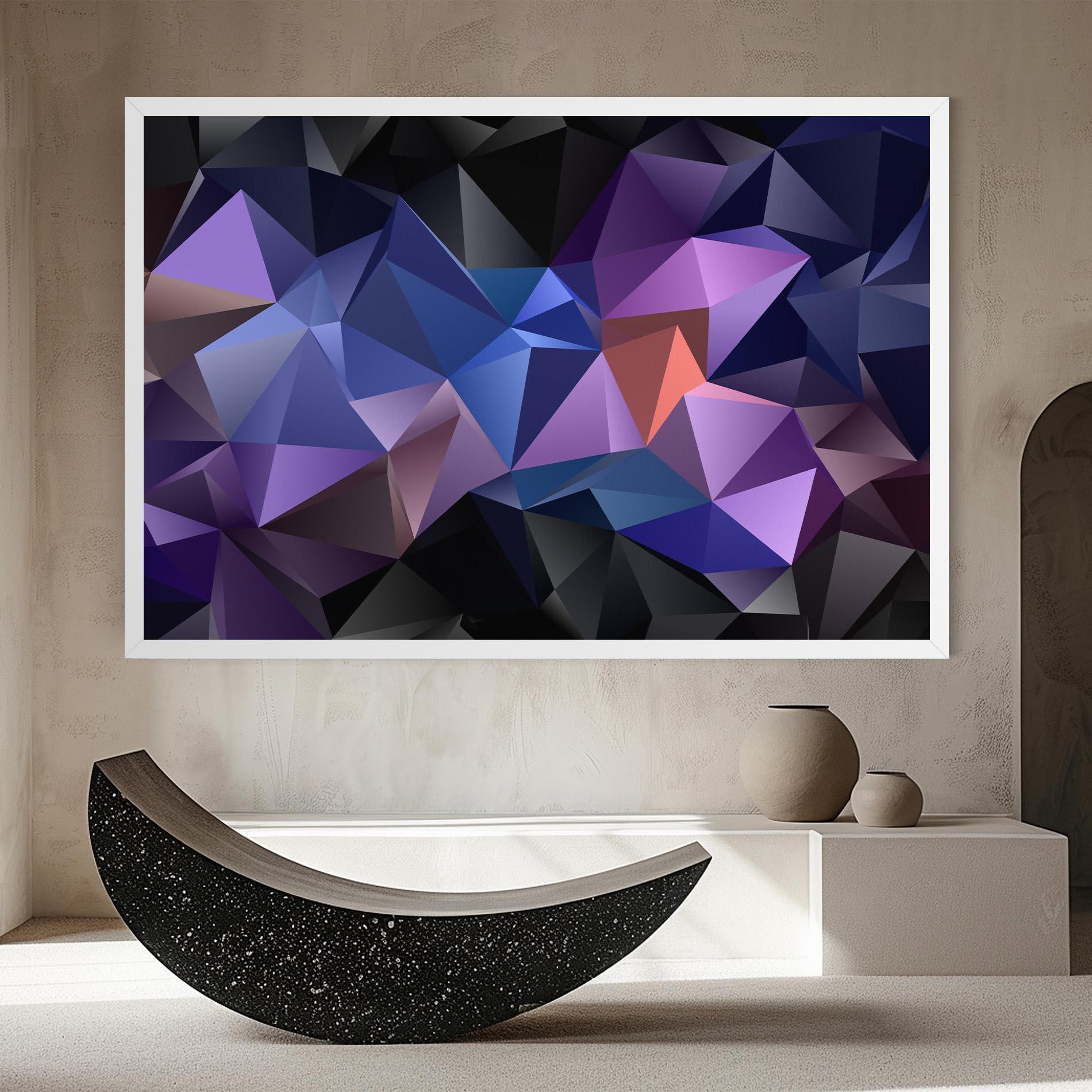 Tablou Canvas Black Purple Triangle mockup 8