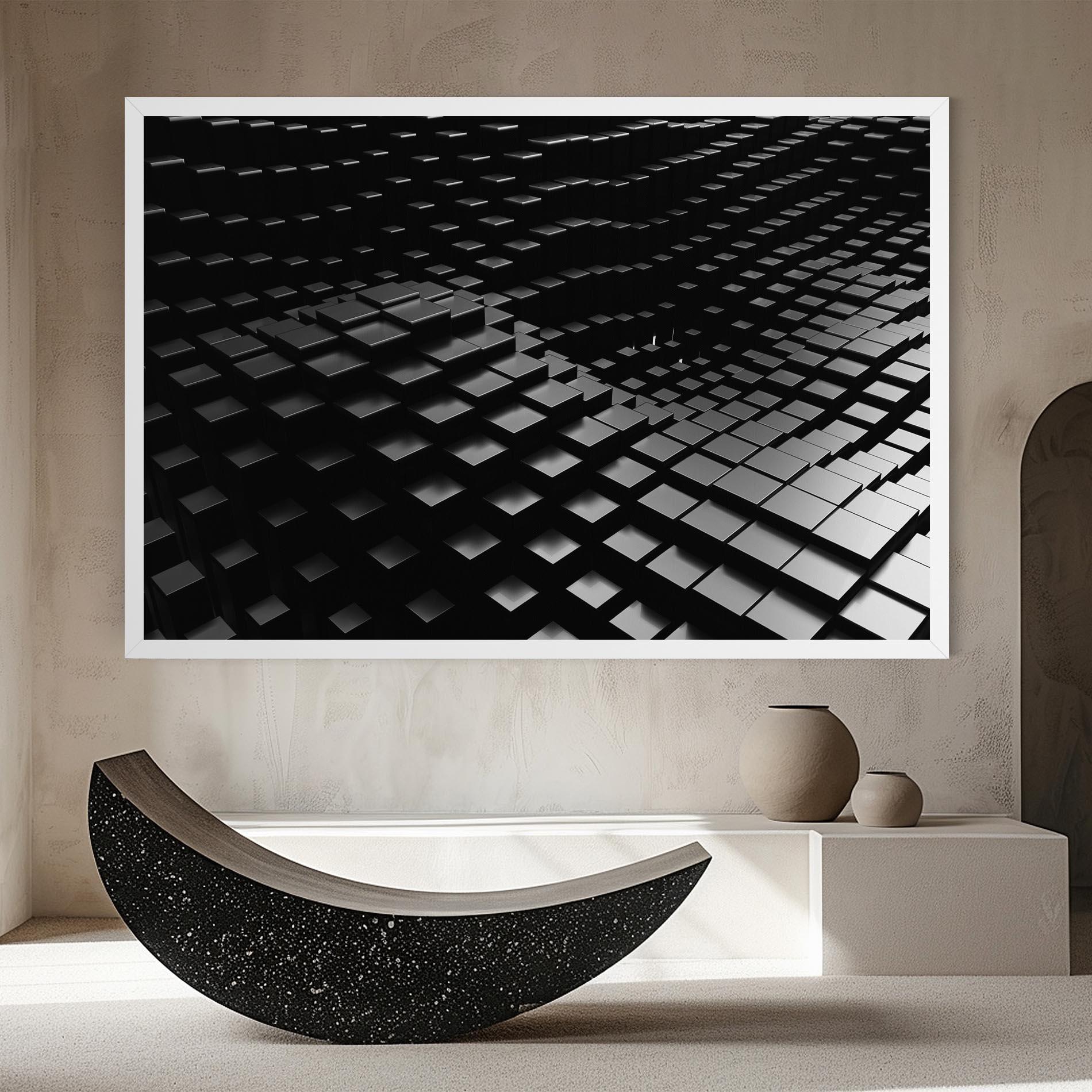 Tablou Canvas Black Square Wave mockup 8