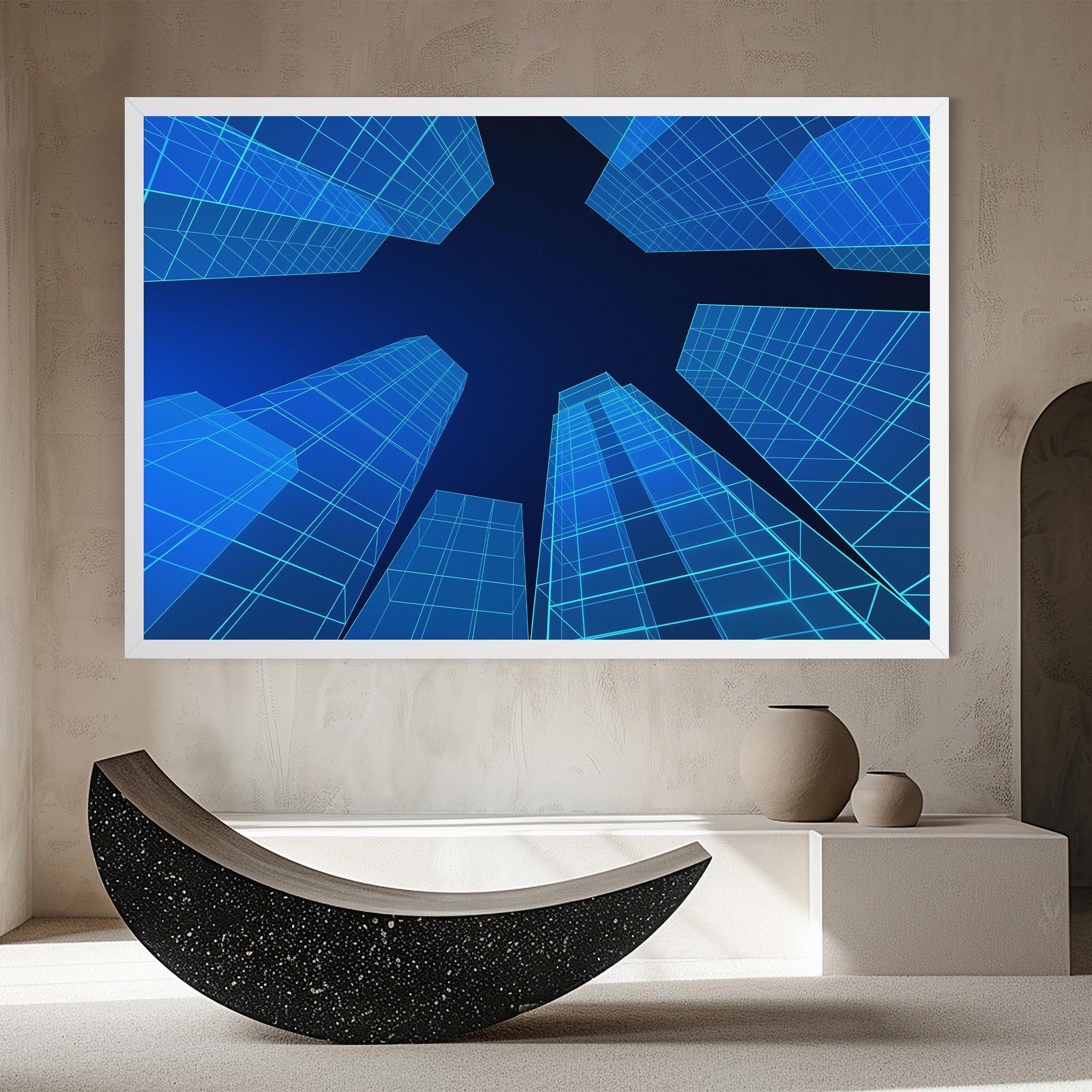 Tablou Canvas Blue Buildings mockup 8