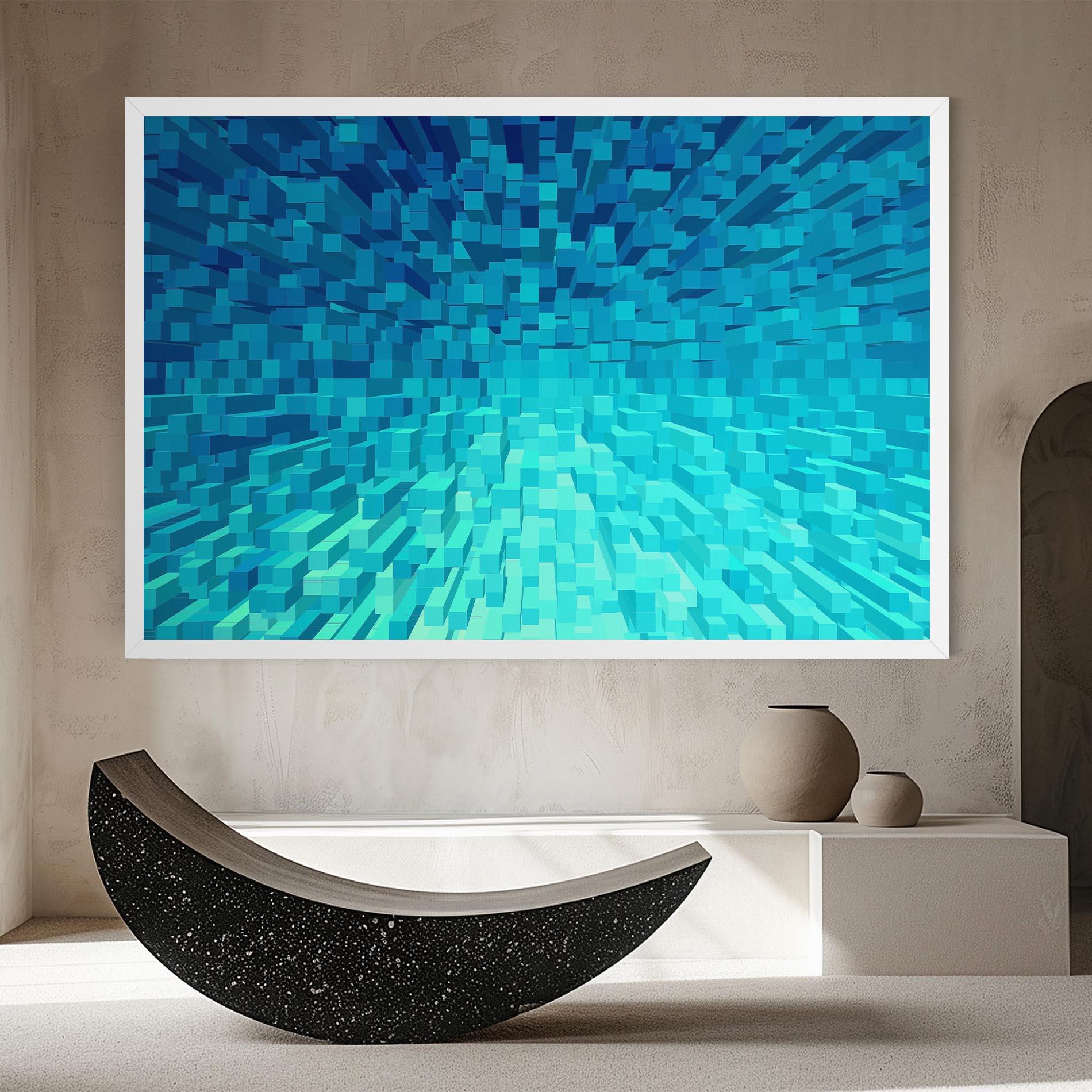 Tablou Canvas Blue Square Mix mockup 8