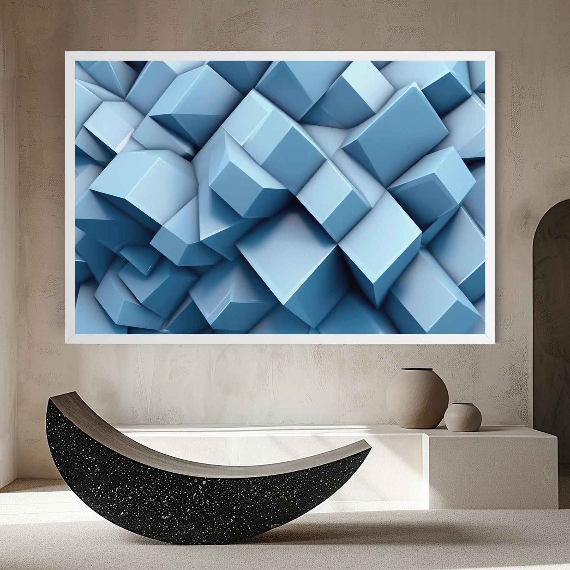 Tablou Canvas Light Blue Shapes Mix mockup 8