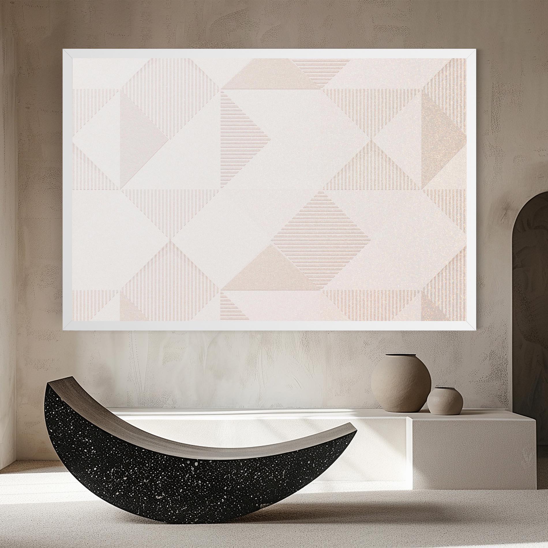 Tablou Canvas Light Cream Rhombus mockup 8