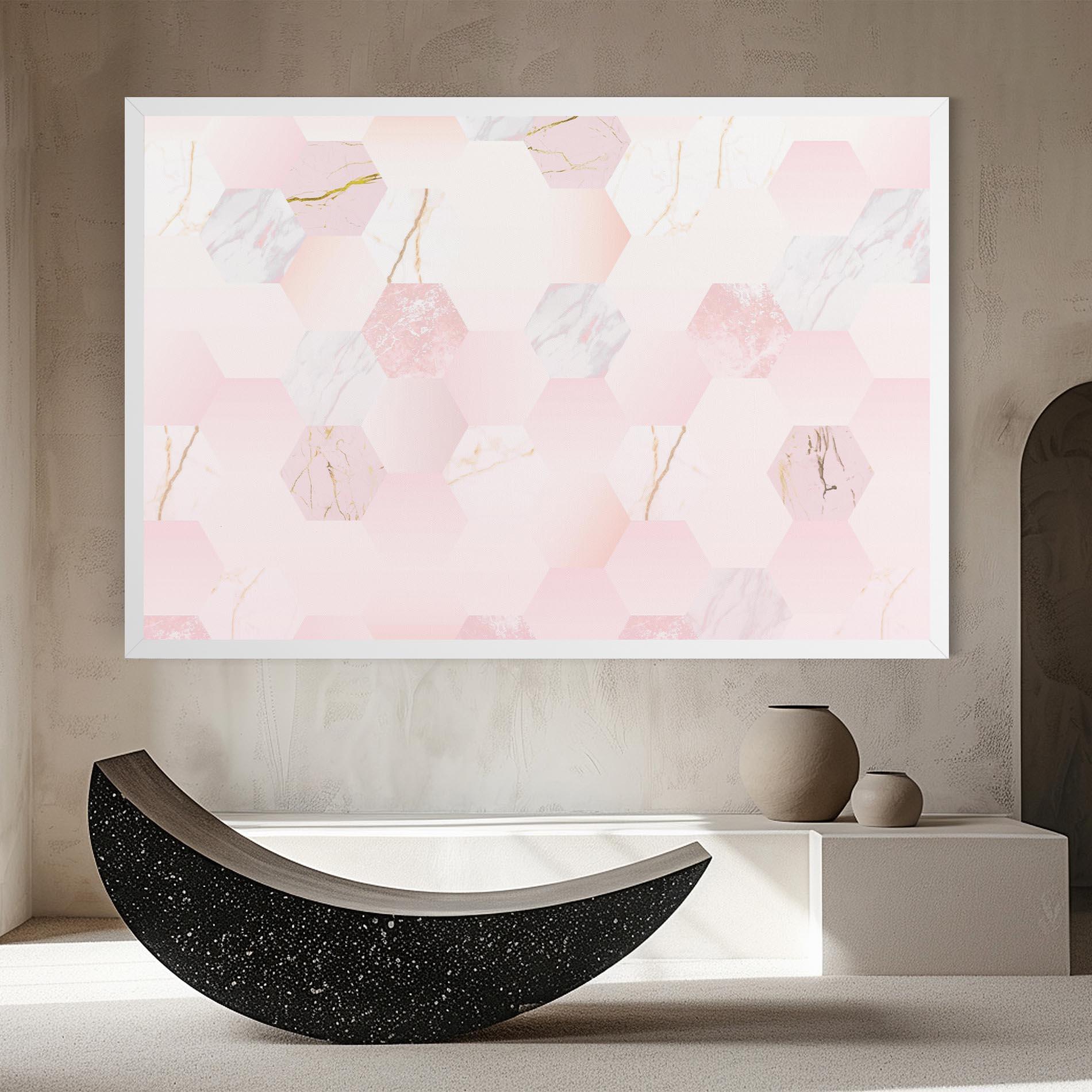 Tablou Canvas Pink Hexanon mockup 8