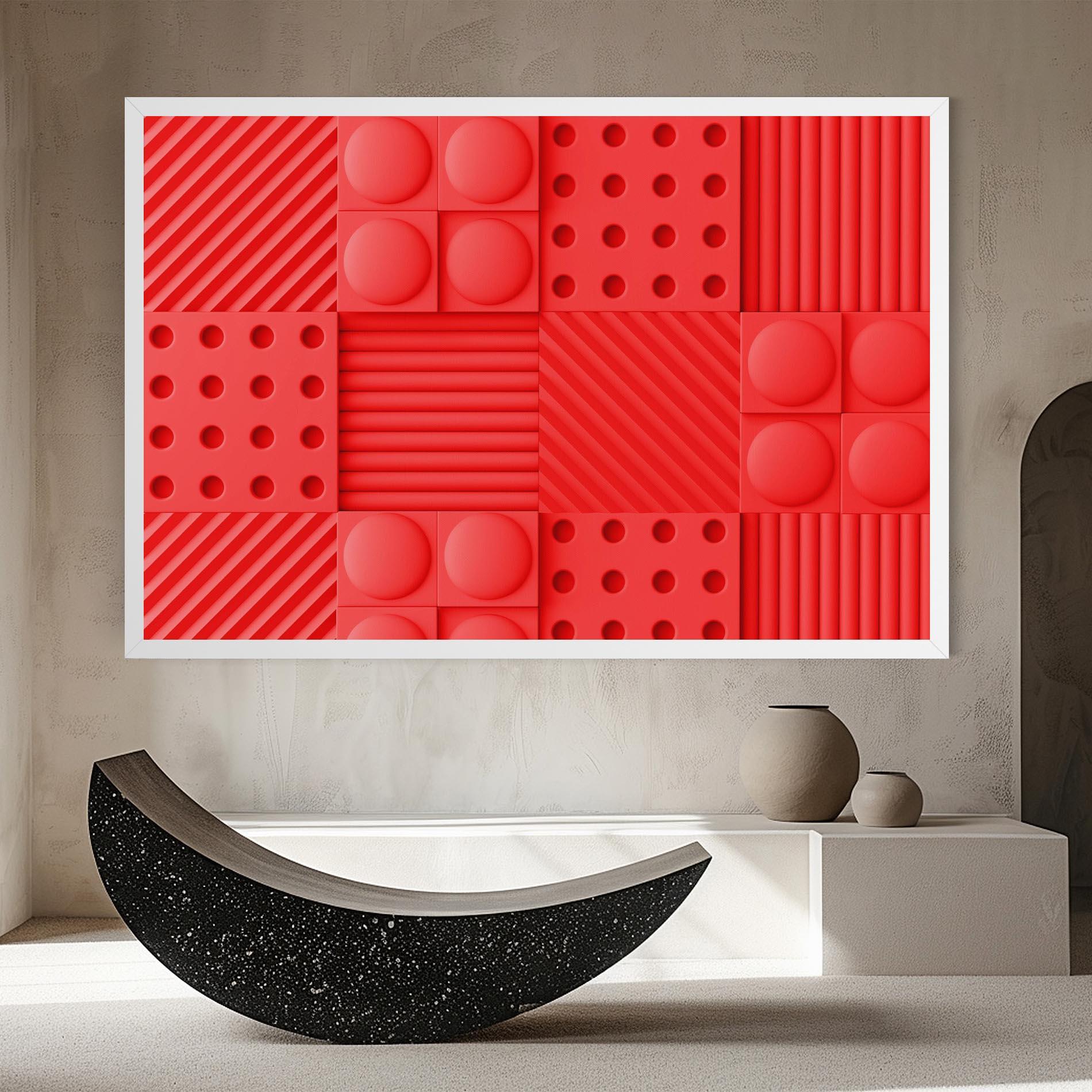 Tablou Canvas Red Square Circle mockup 8