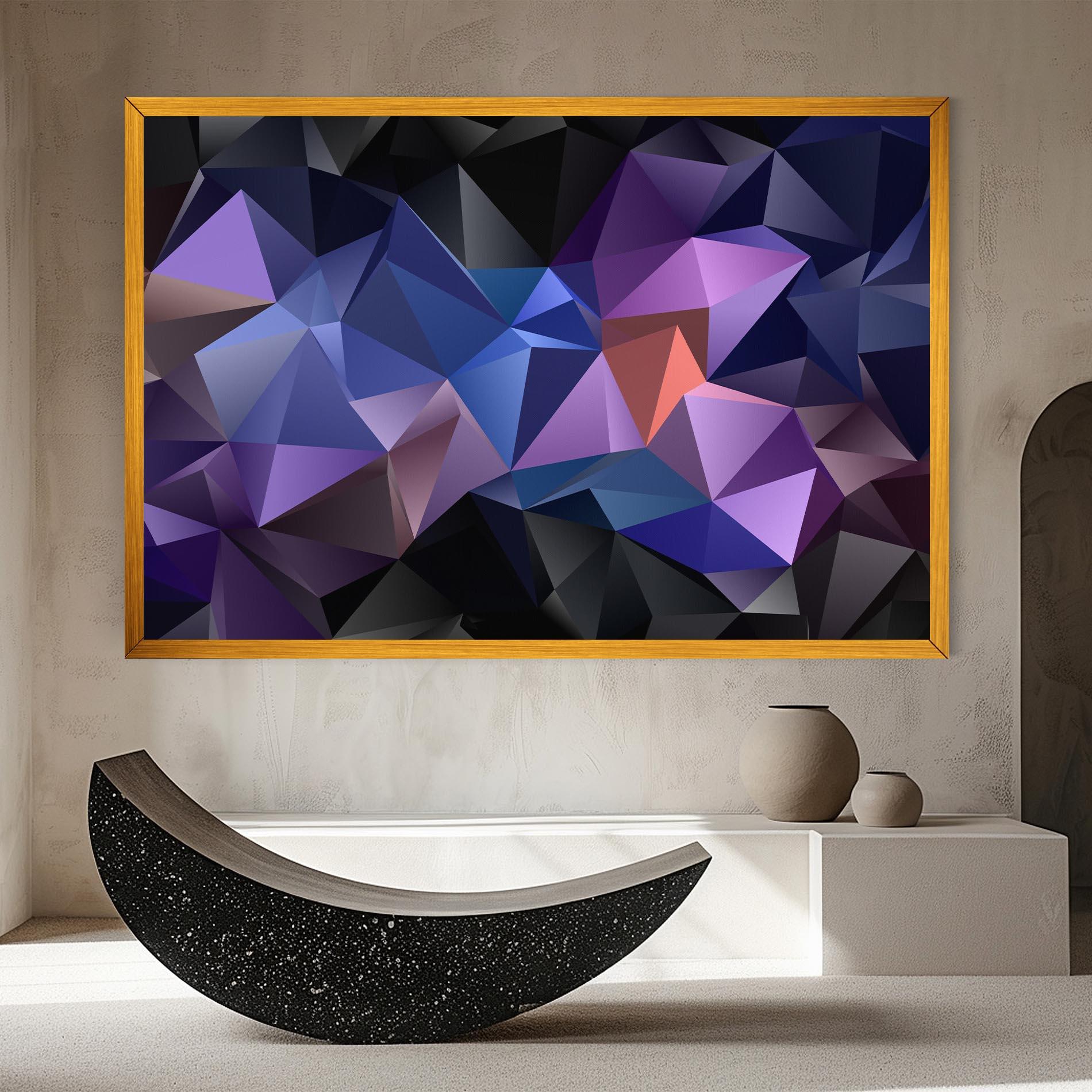 Tablou Canvas Black Purple Triangle mockup 8