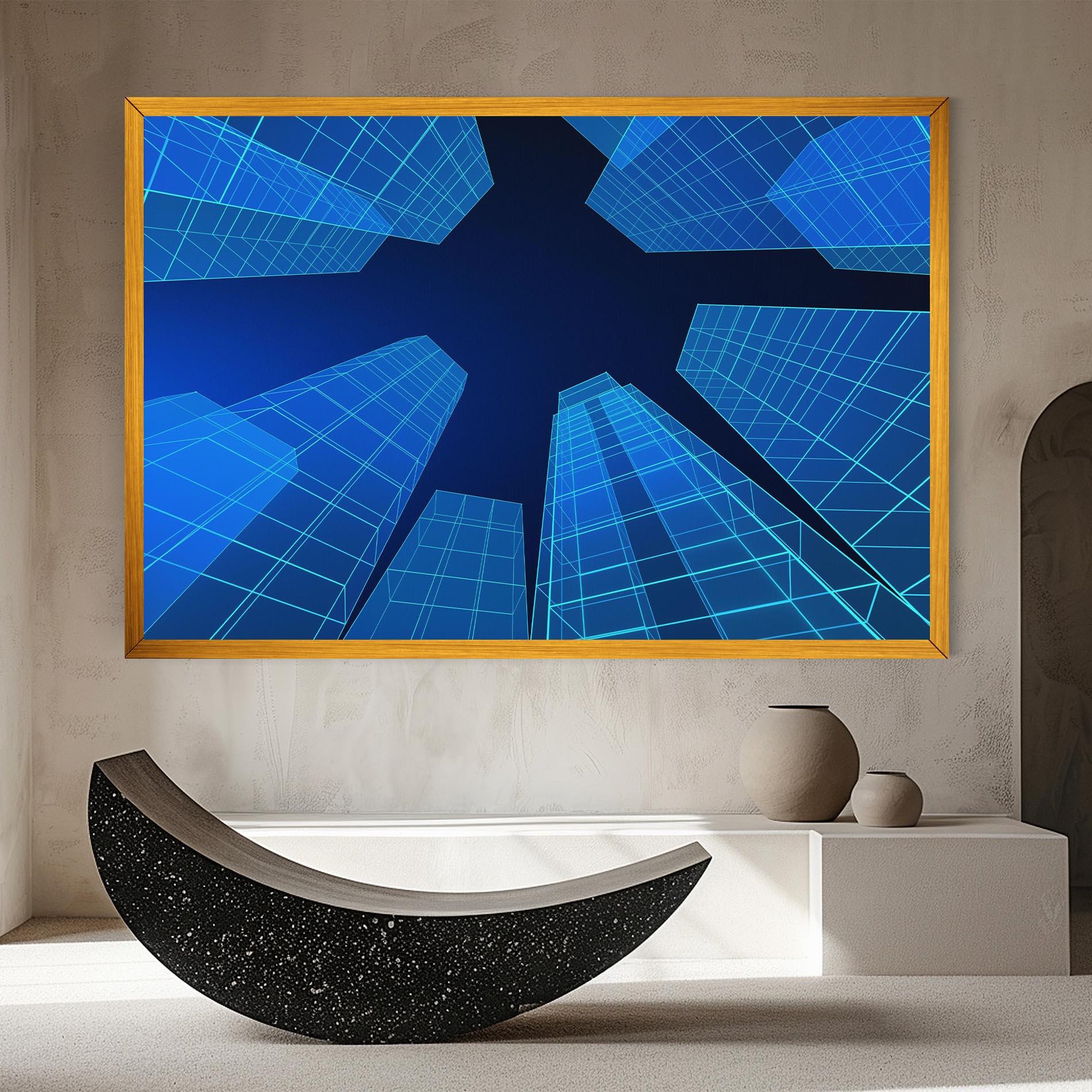 Tablou Canvas Blue Buildings mockup 8