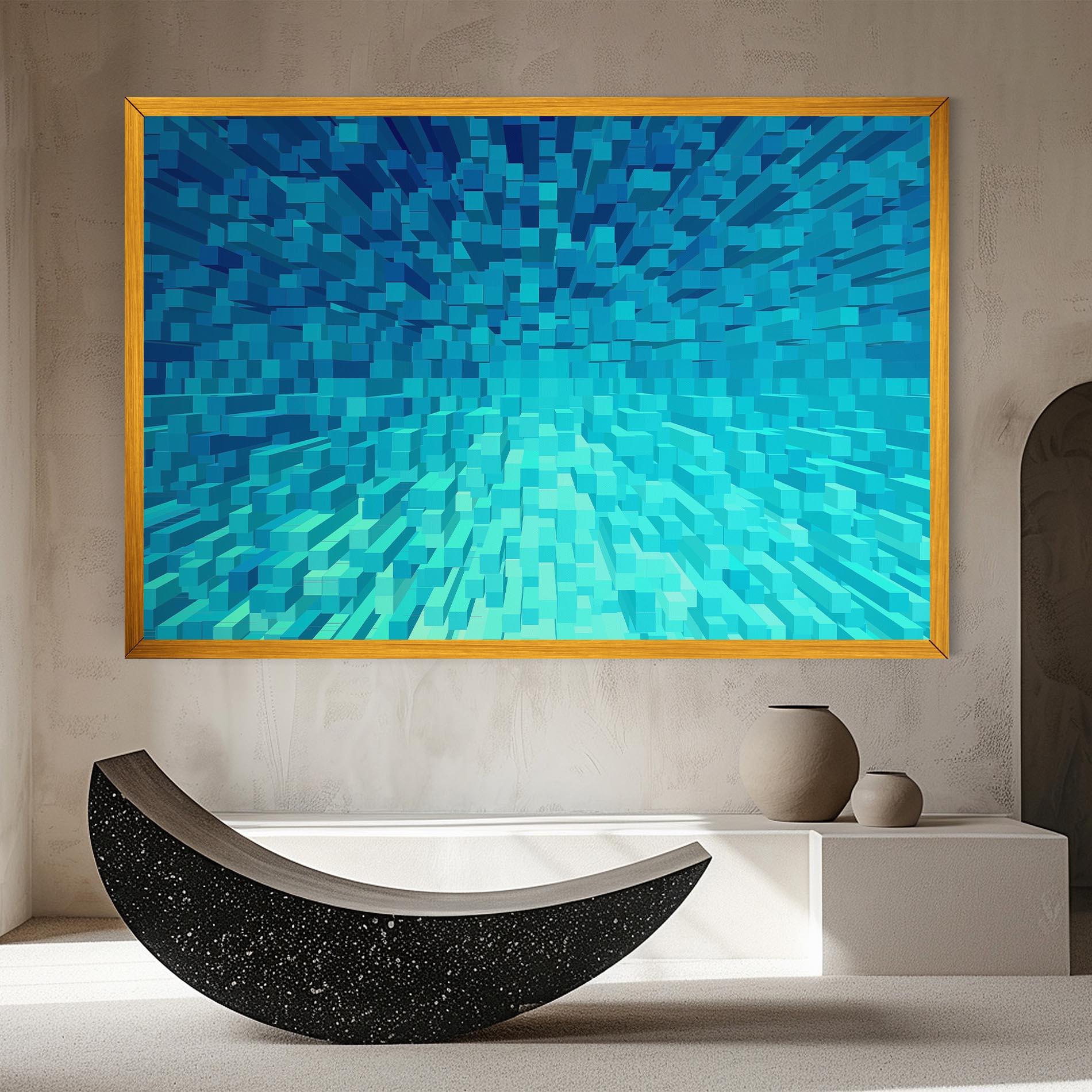 Tablou Canvas Blue Square Mix mockup 8