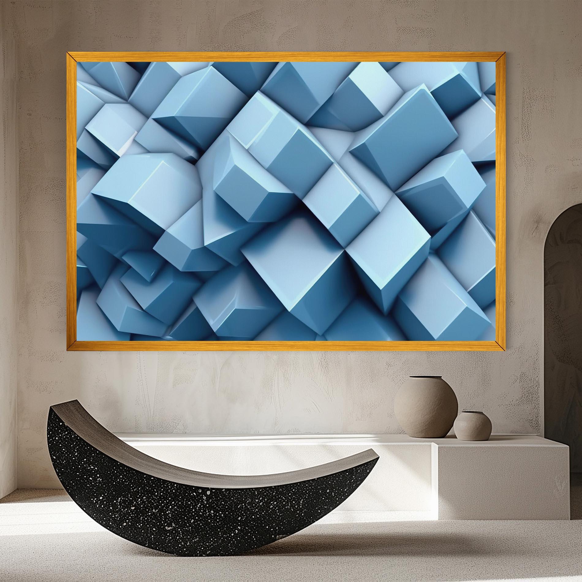 Tablou Canvas Light Blue Shapes Mix mockup 8