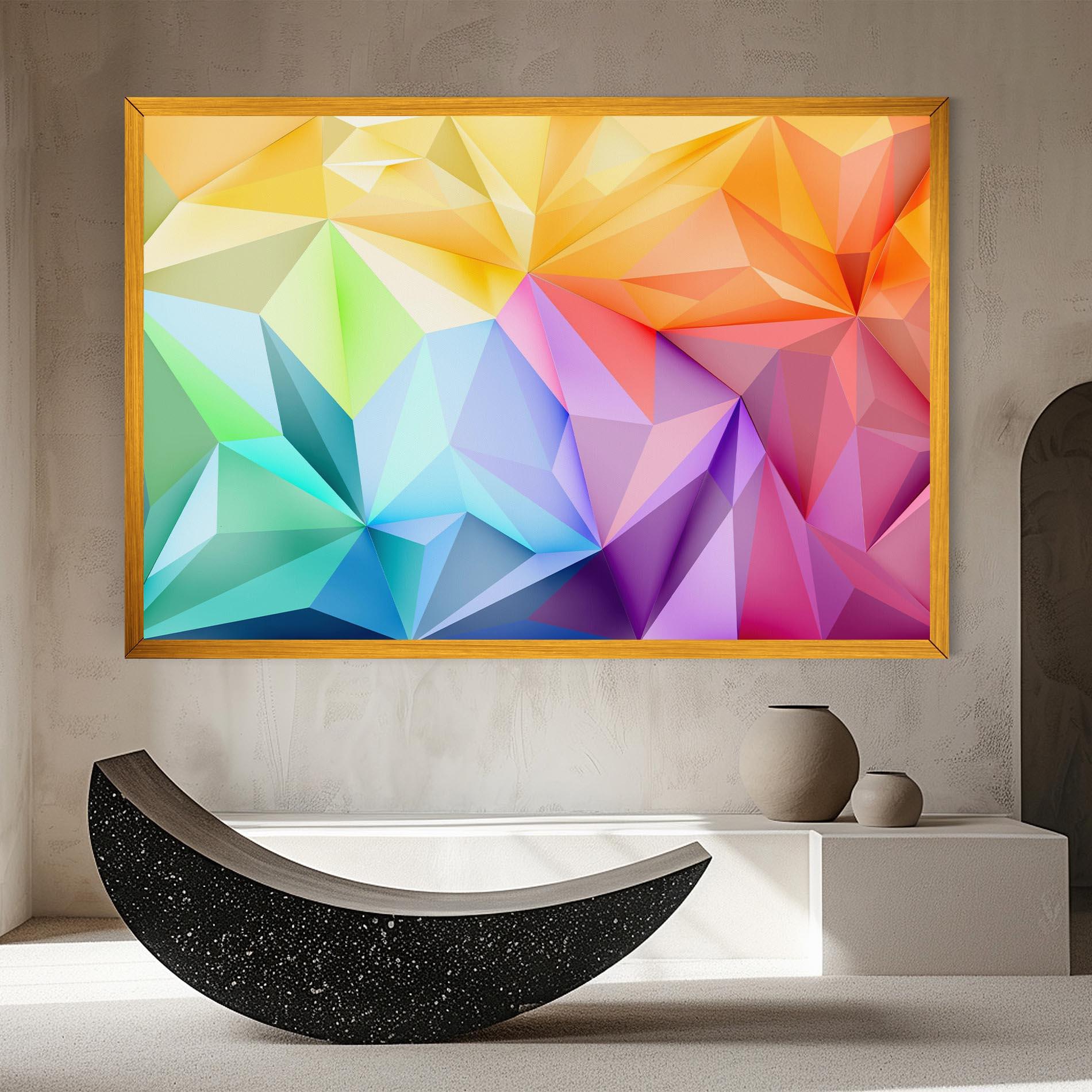 Tablou Canvas Rainbow Triangle Mix mockup 8