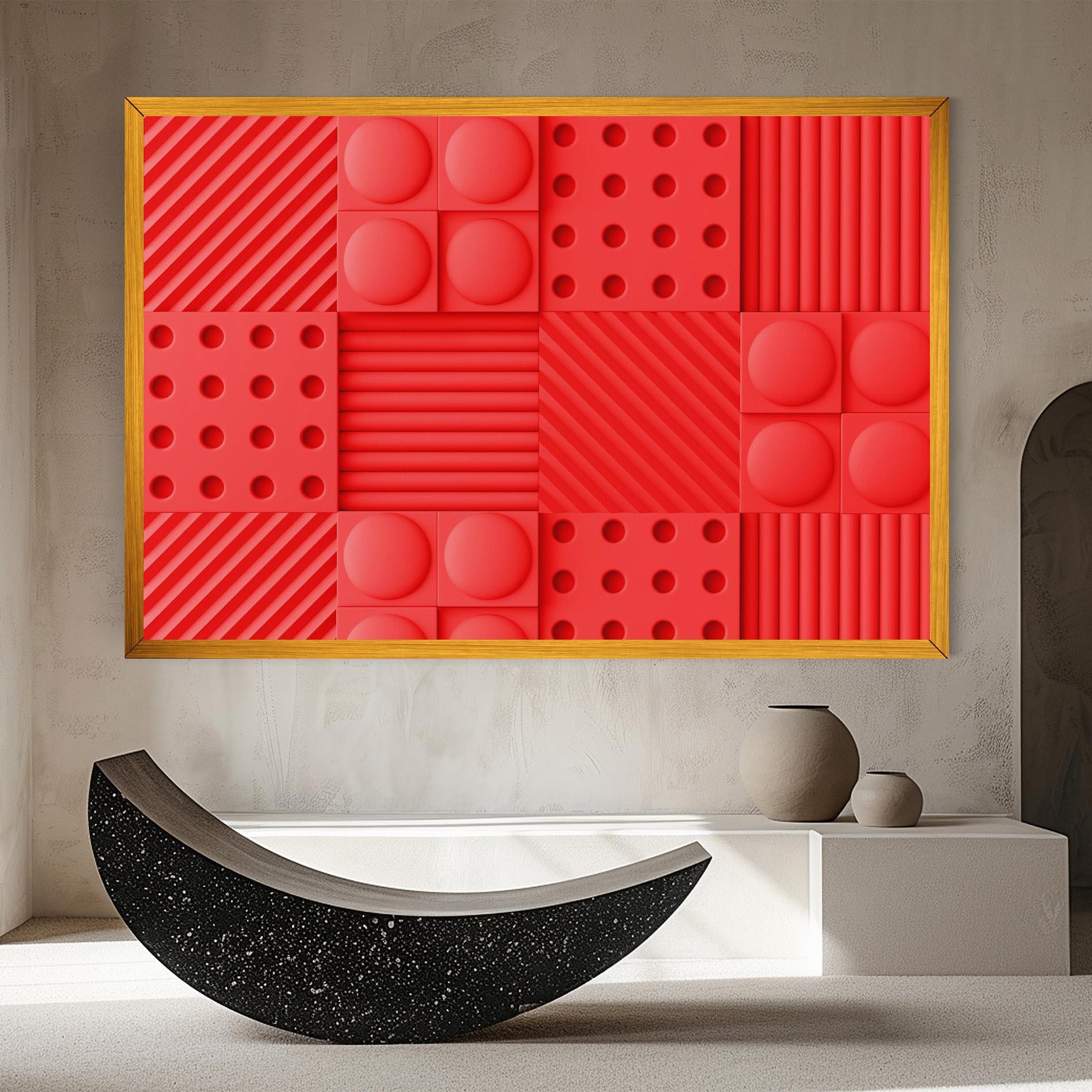 Tablou Canvas Red Square Circle mockup 8