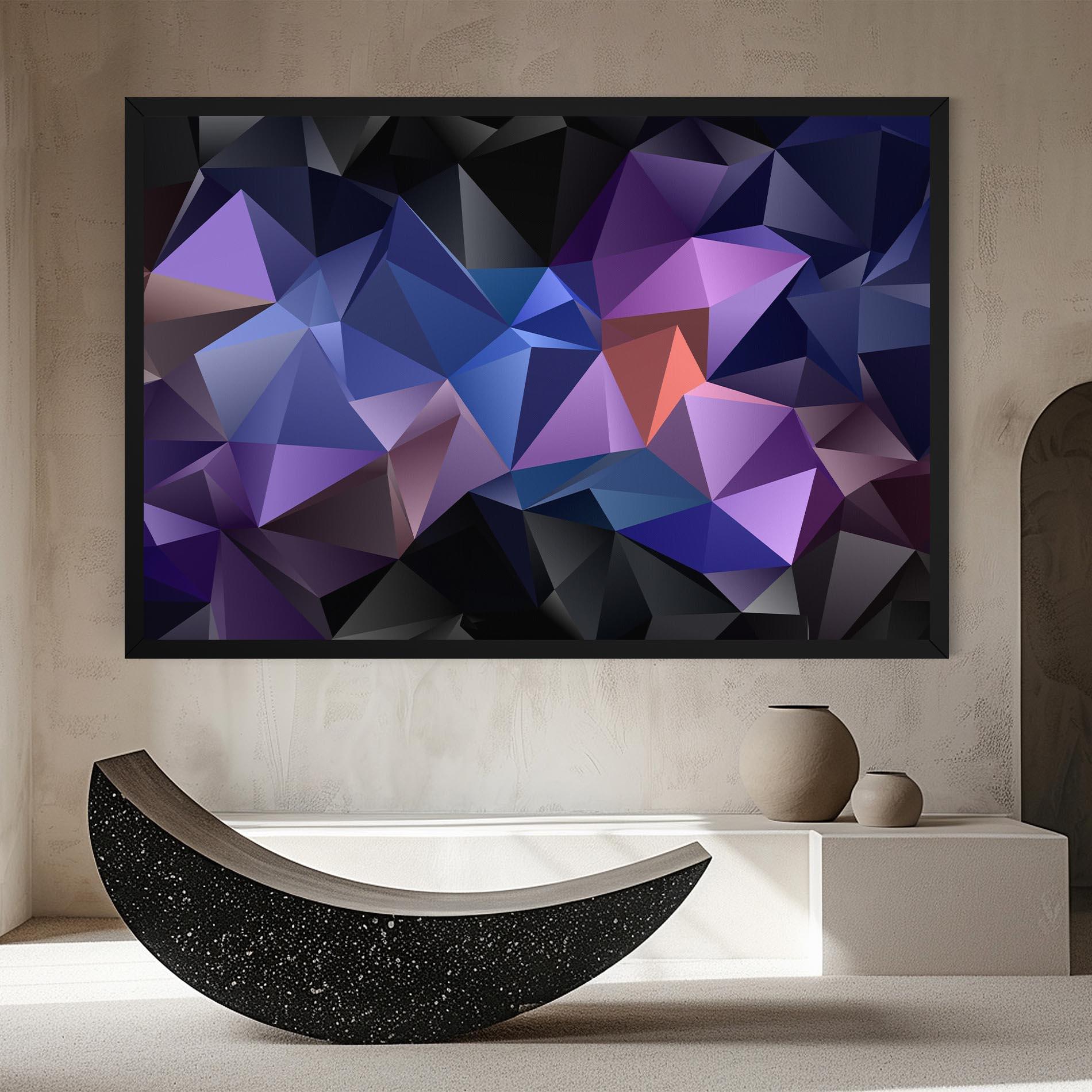 Tablou Canvas Black Purple Triangle mockup 8