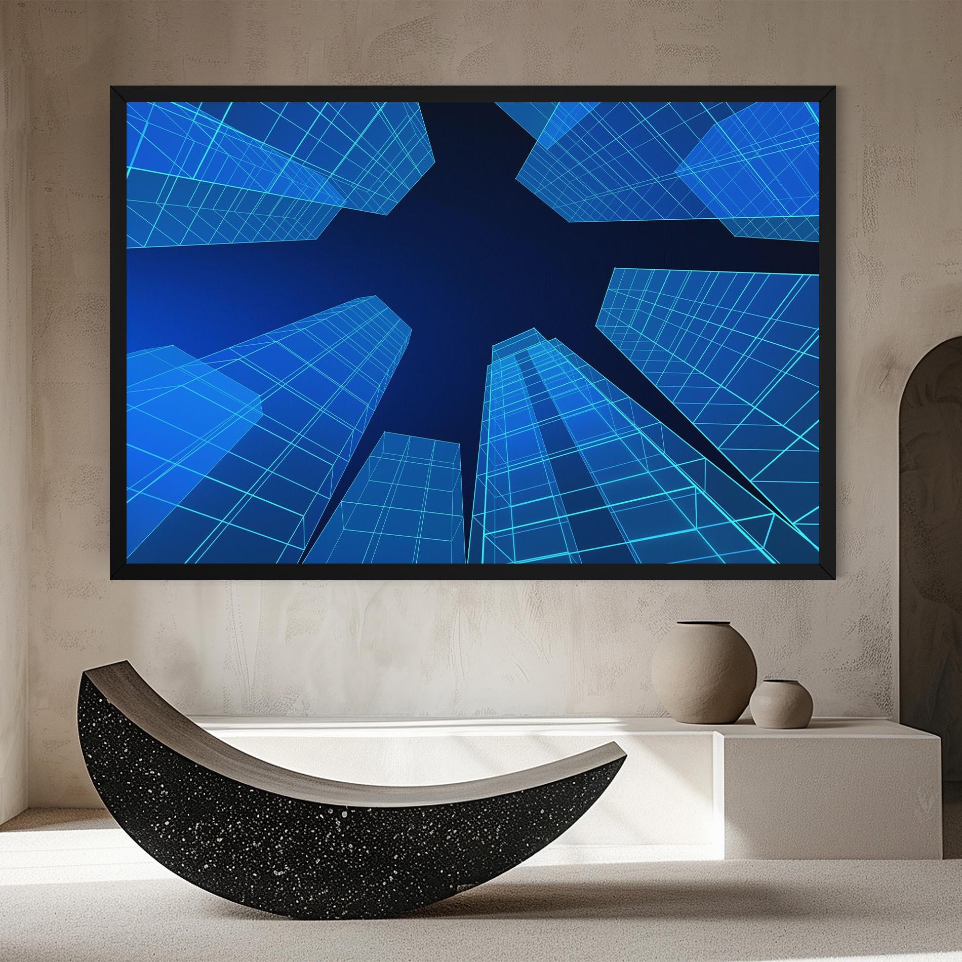 Tablou Canvas Blue Buildings mockup 8