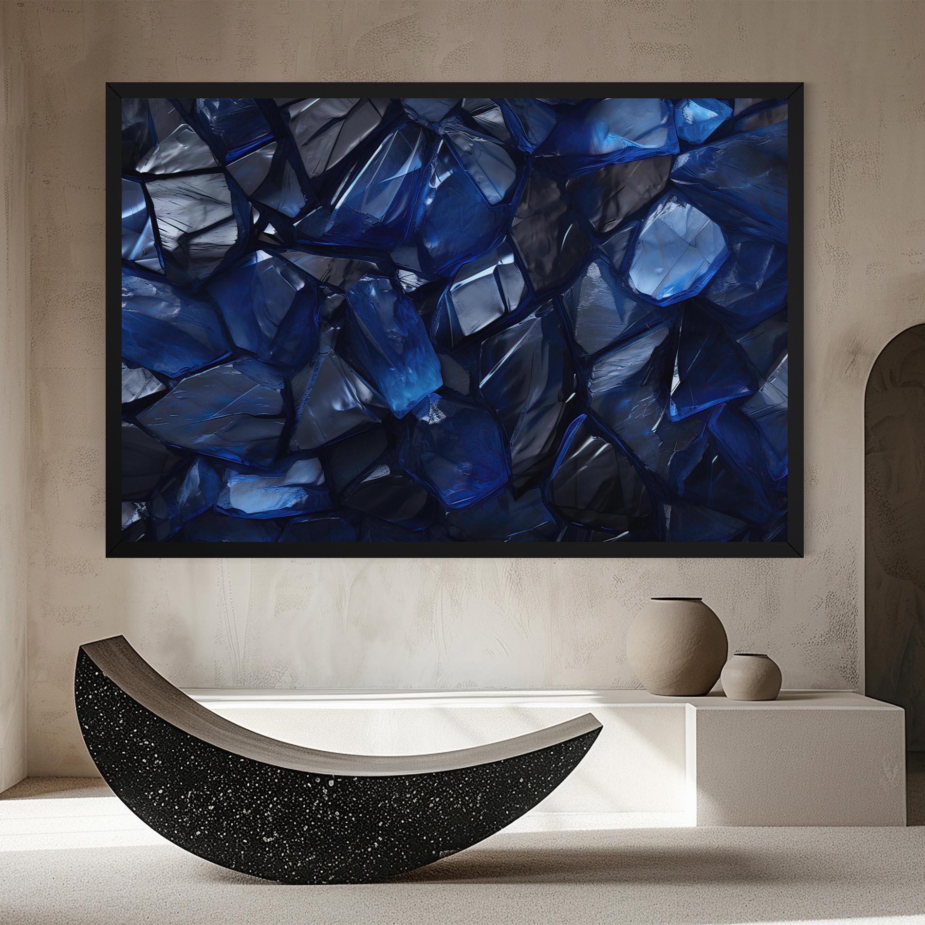 Tablou Canvas Blue Crystal Shape mockup 8