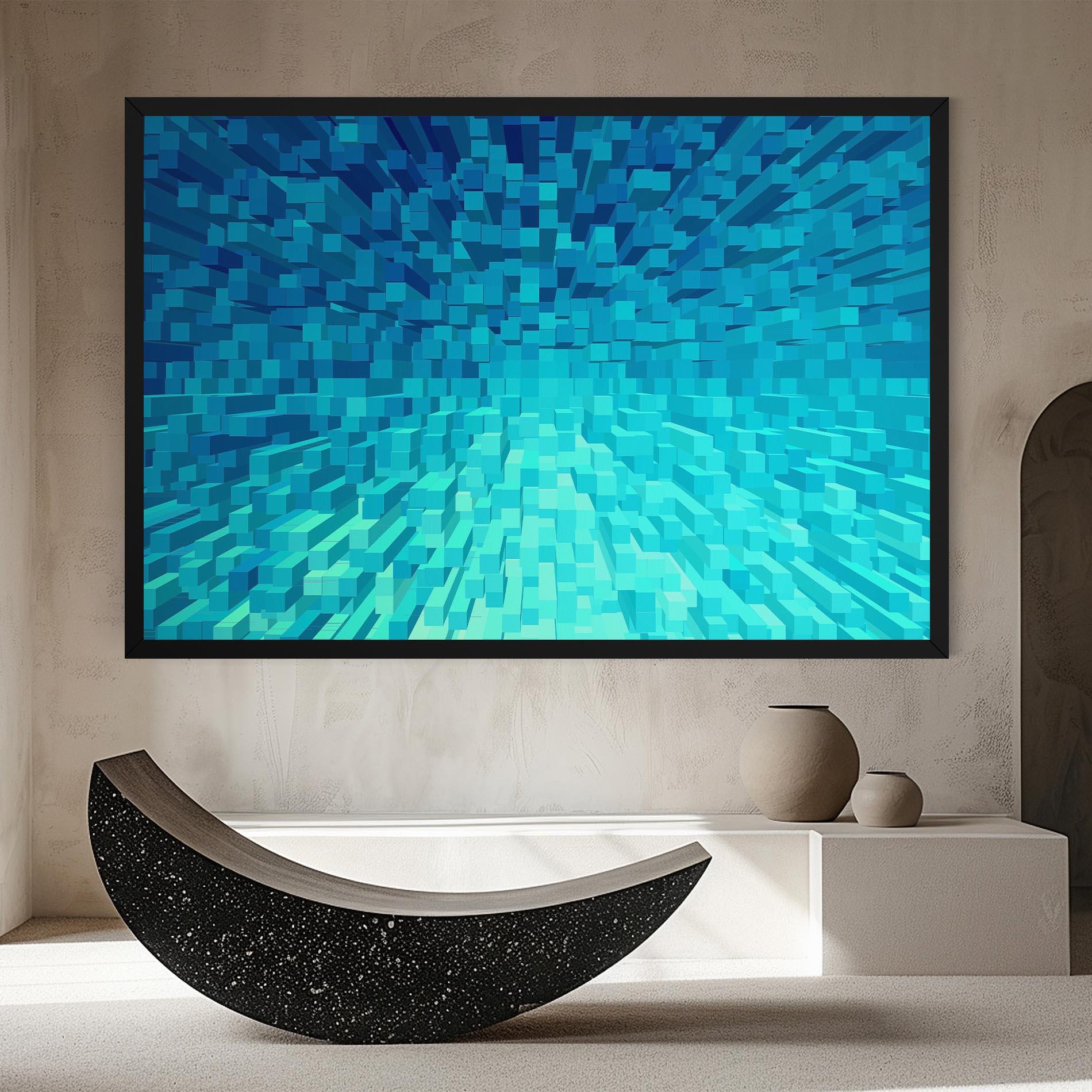 Tablou Canvas Blue Square Mix mockup 8