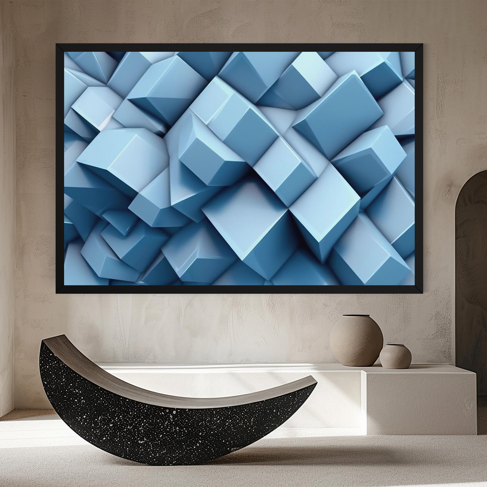 Tablou Canvas Light Blue Shapes Mix mockup 8