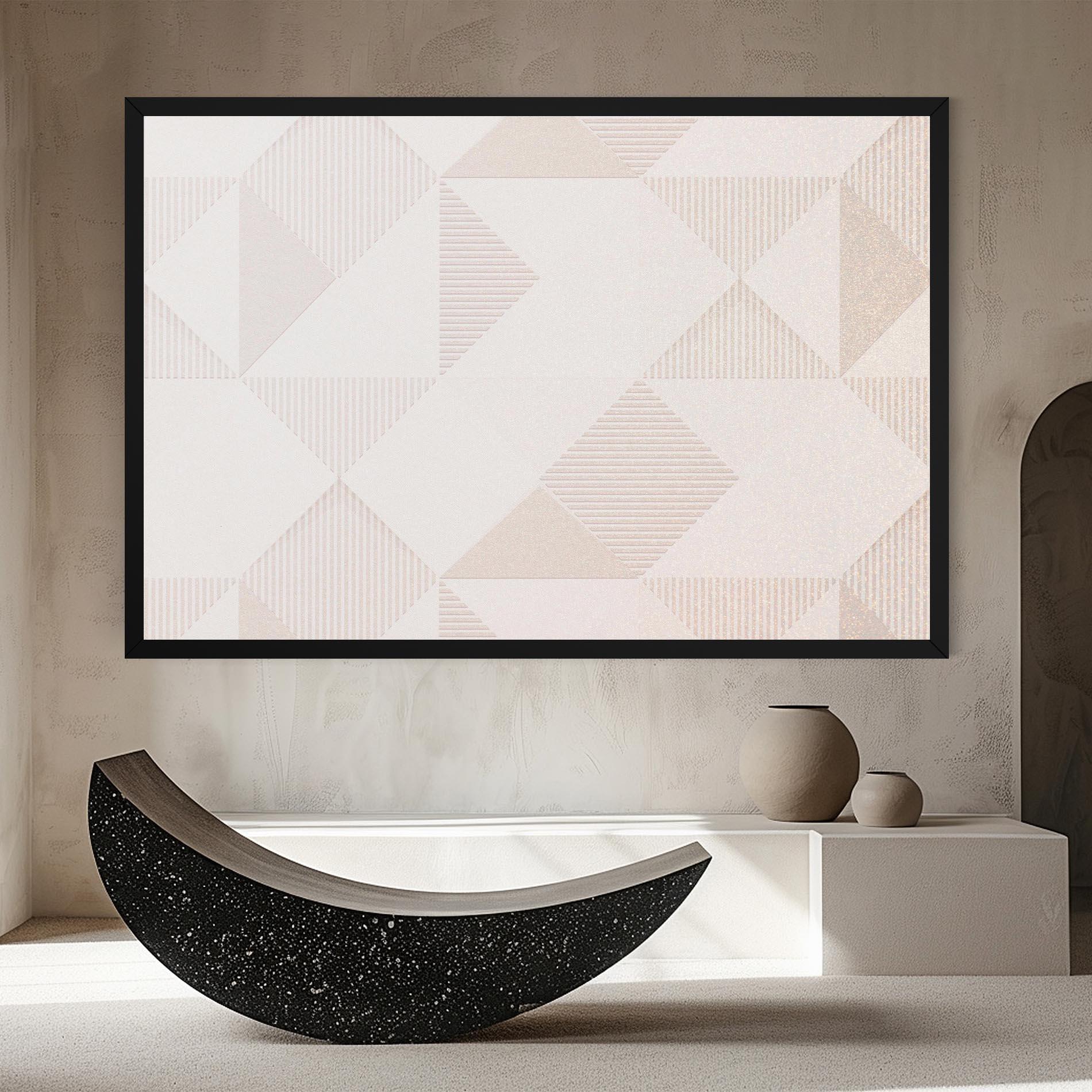 Tablou Canvas Light Cream Rhombus mockup 8