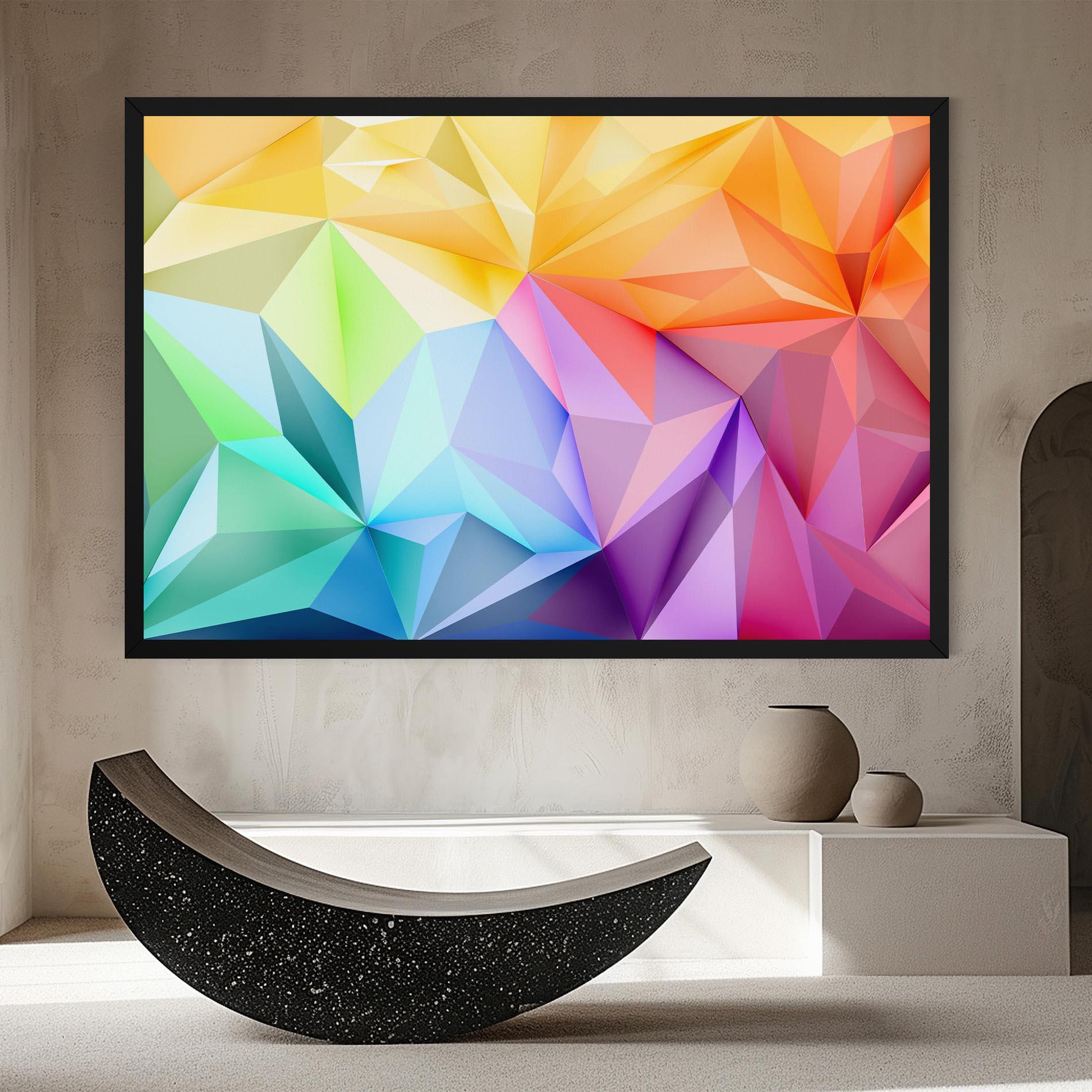 Tablou Canvas Rainbow Triangle Mix mockup 8