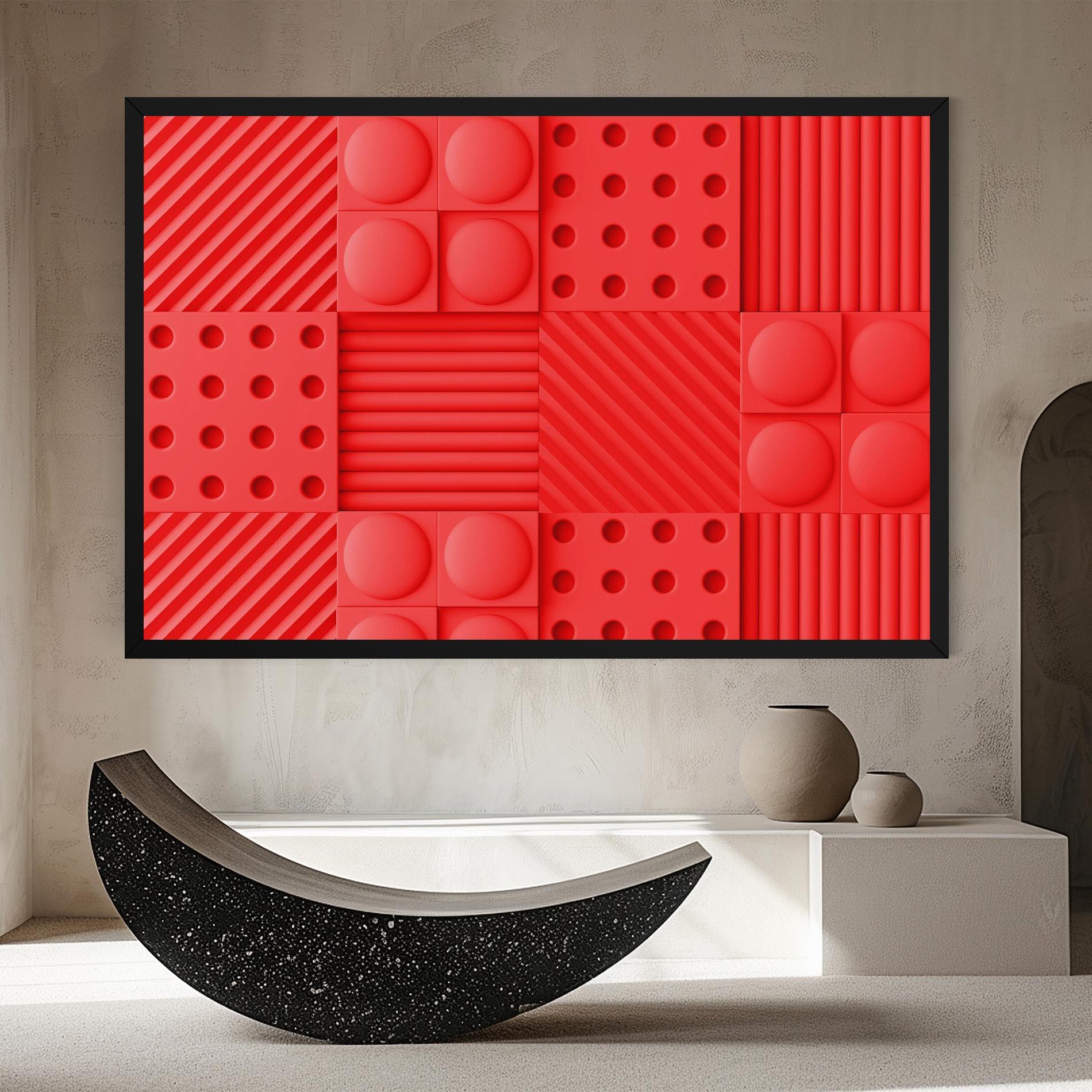 Tablou Canvas Red Square Circle mockup 8