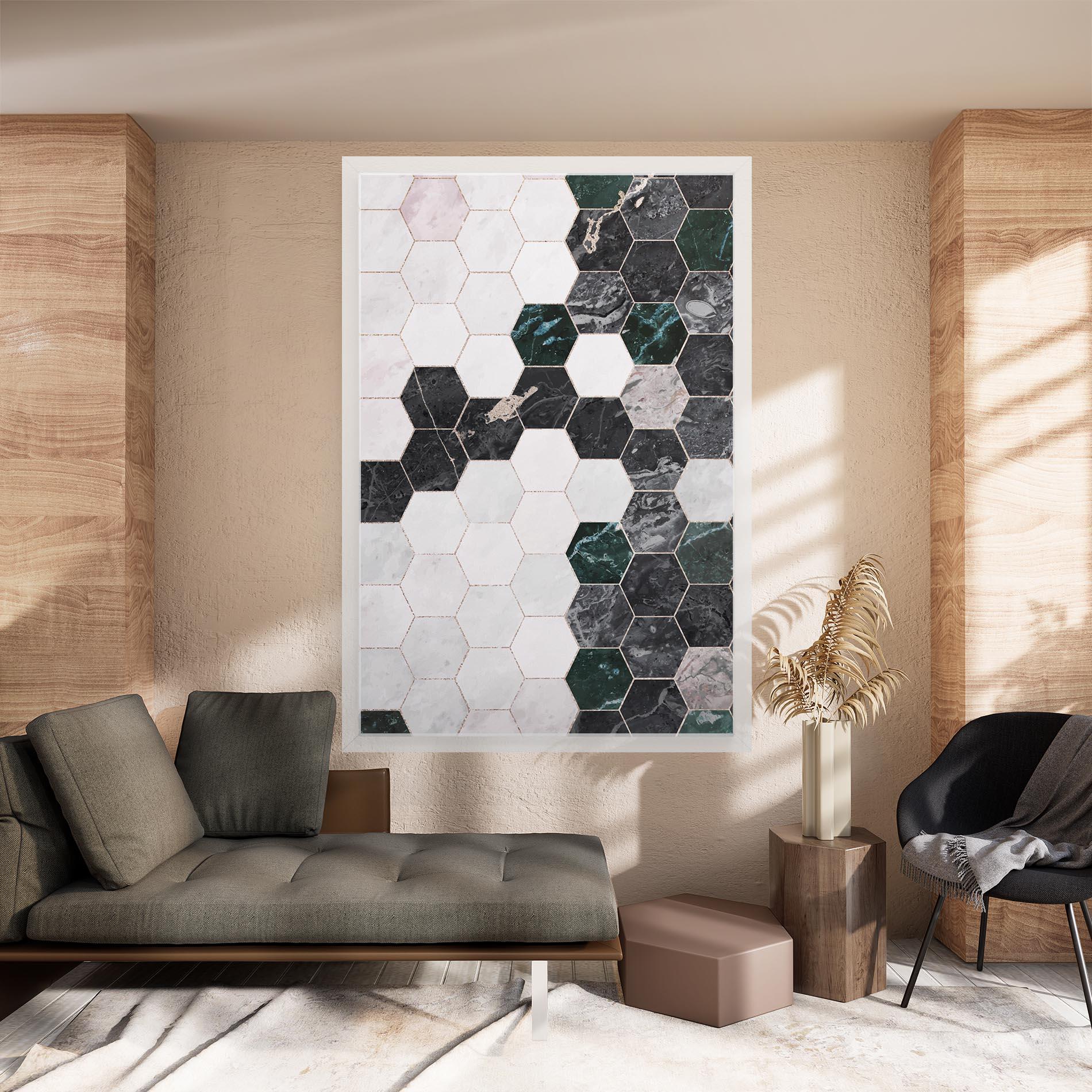 Tablou Canvas Green Hexagon mockup 8