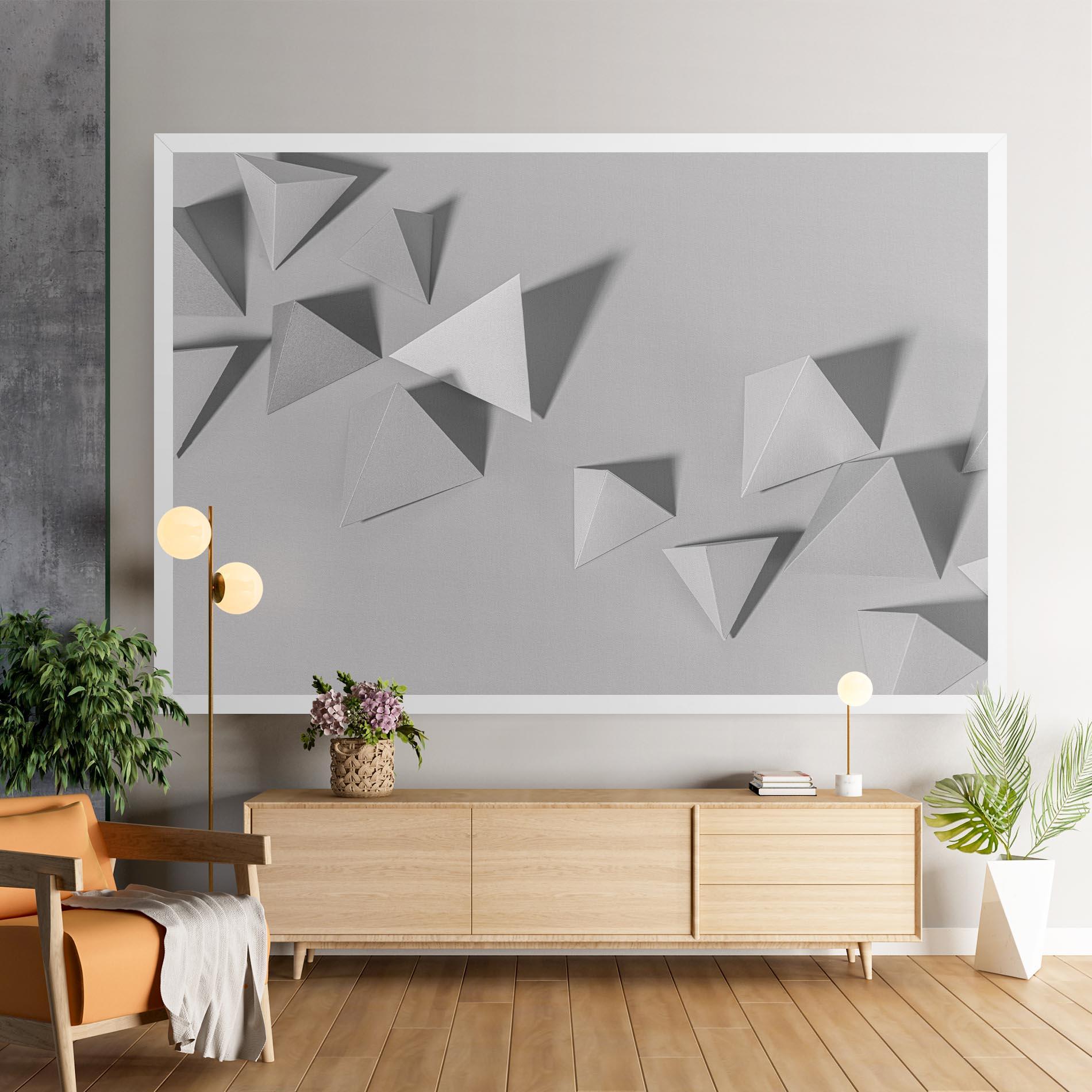 Tablou Canvas 3d White Triangle mockup 9
