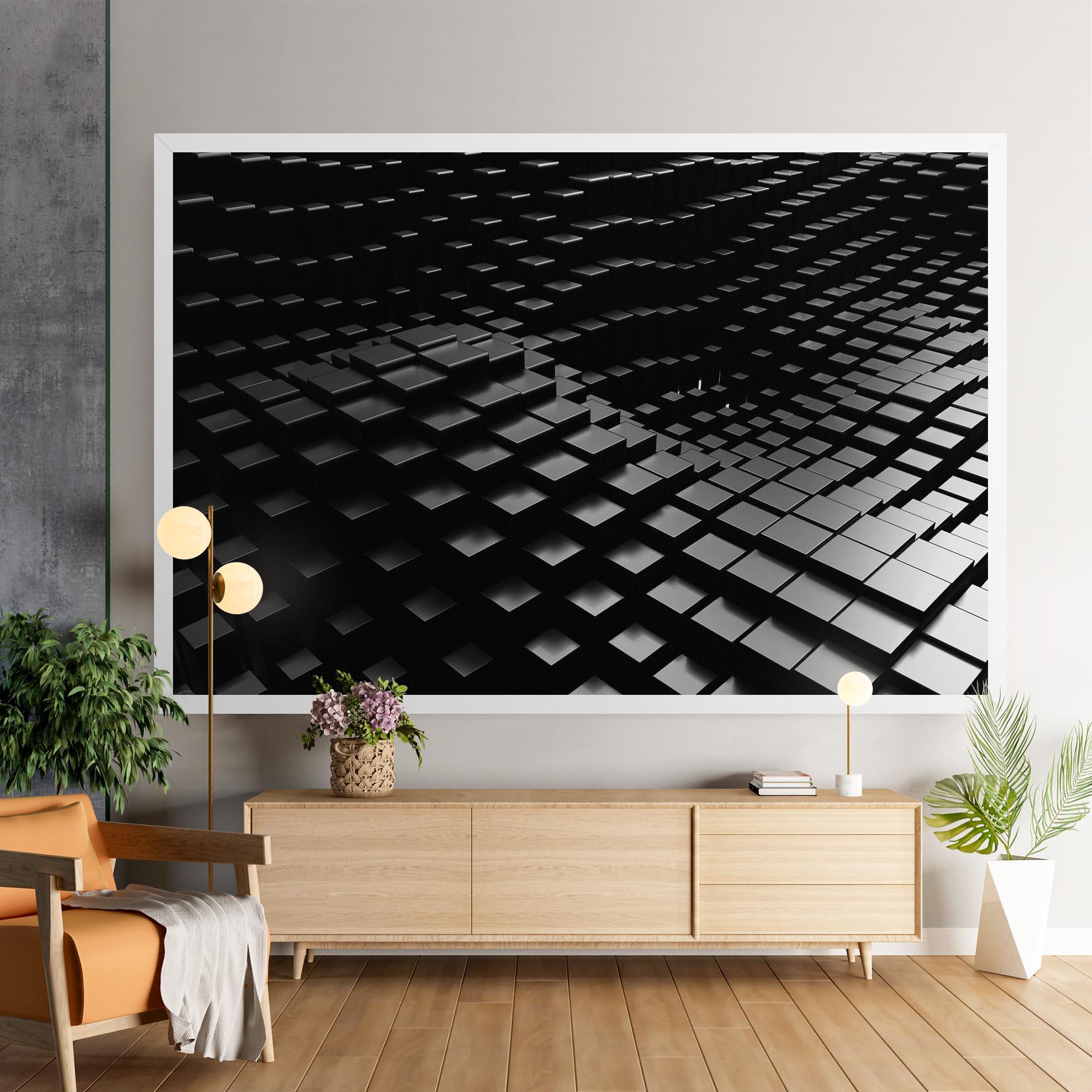 Tablou Canvas Black Square Wave mockup 9