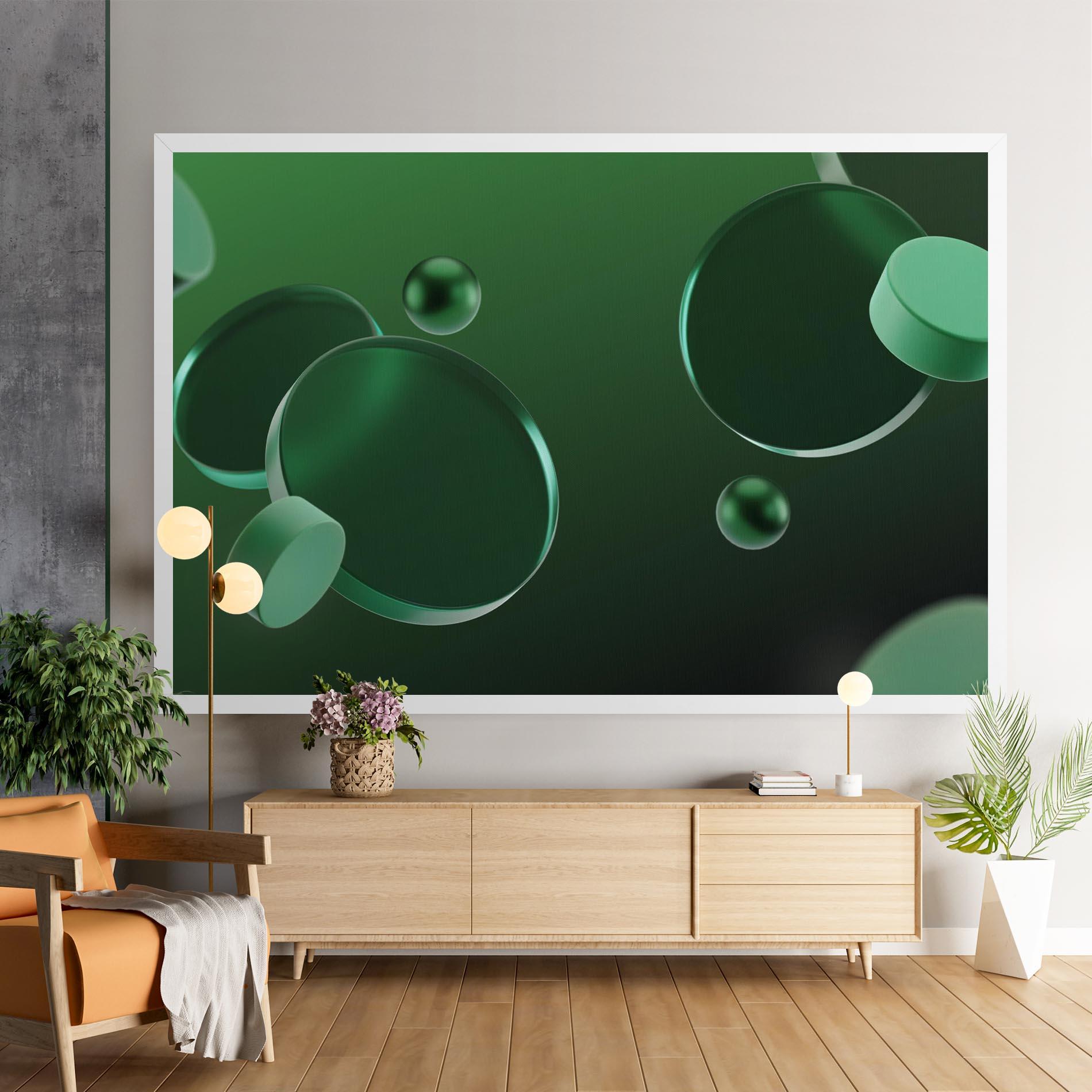 Tablou Canvas Green Circle Floating mockup 9