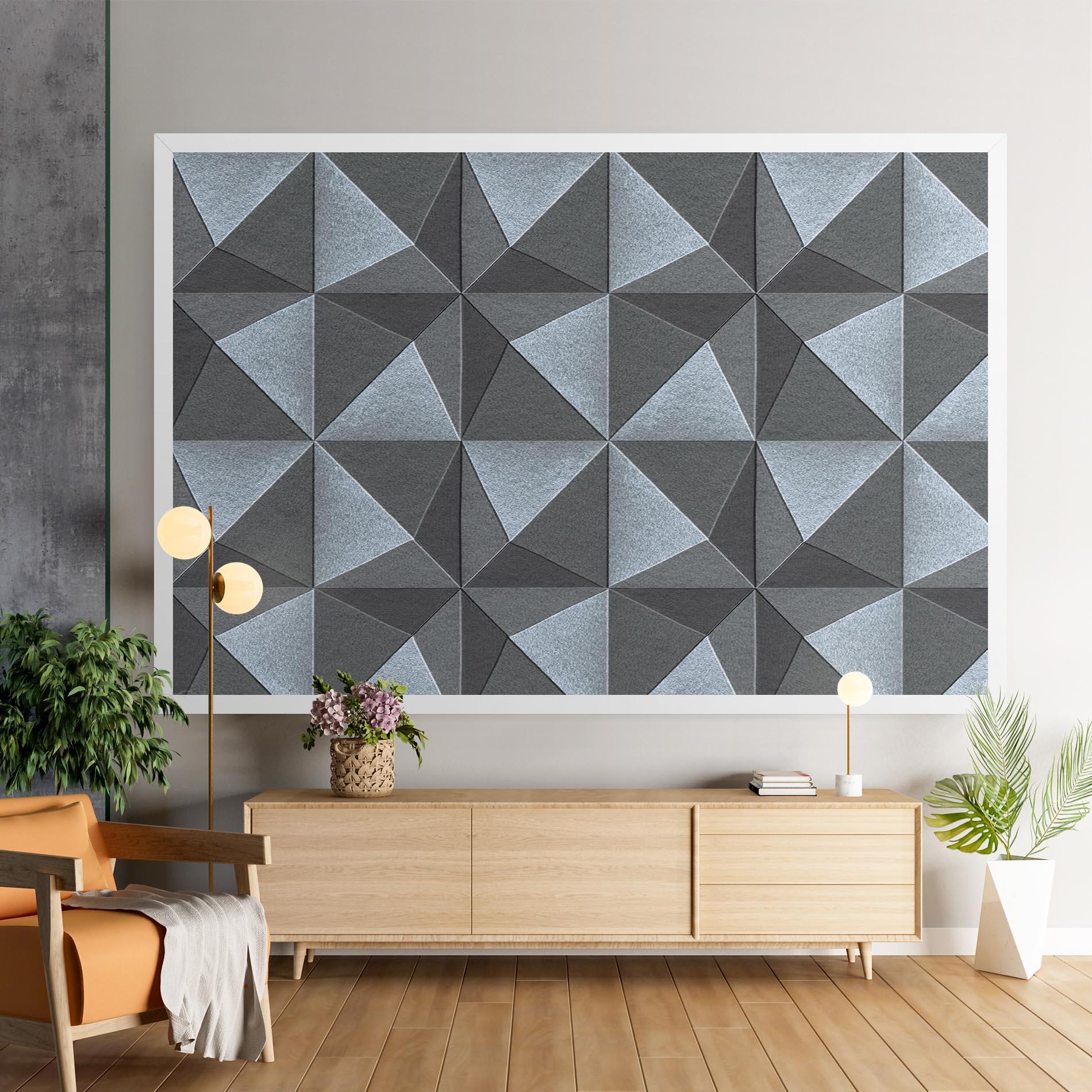 Tablou Canvas Grey Triangle Square mockup 9