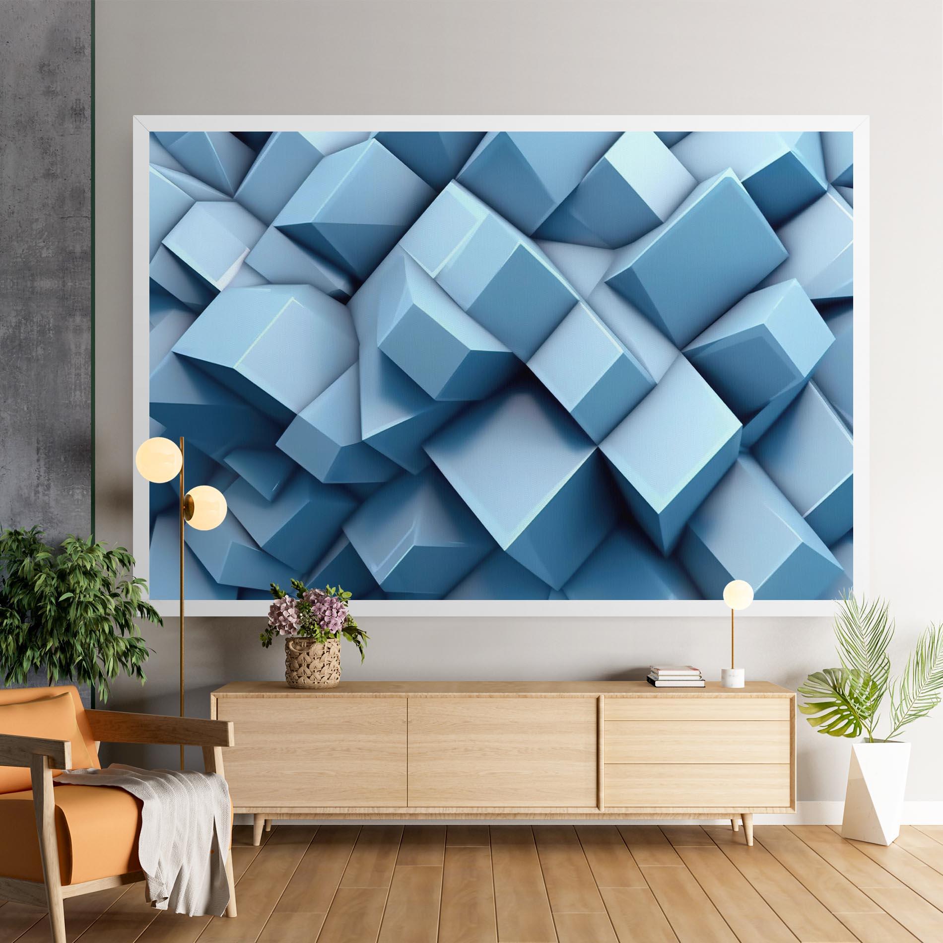 Tablou Canvas Light Blue Shapes Mix mockup 9