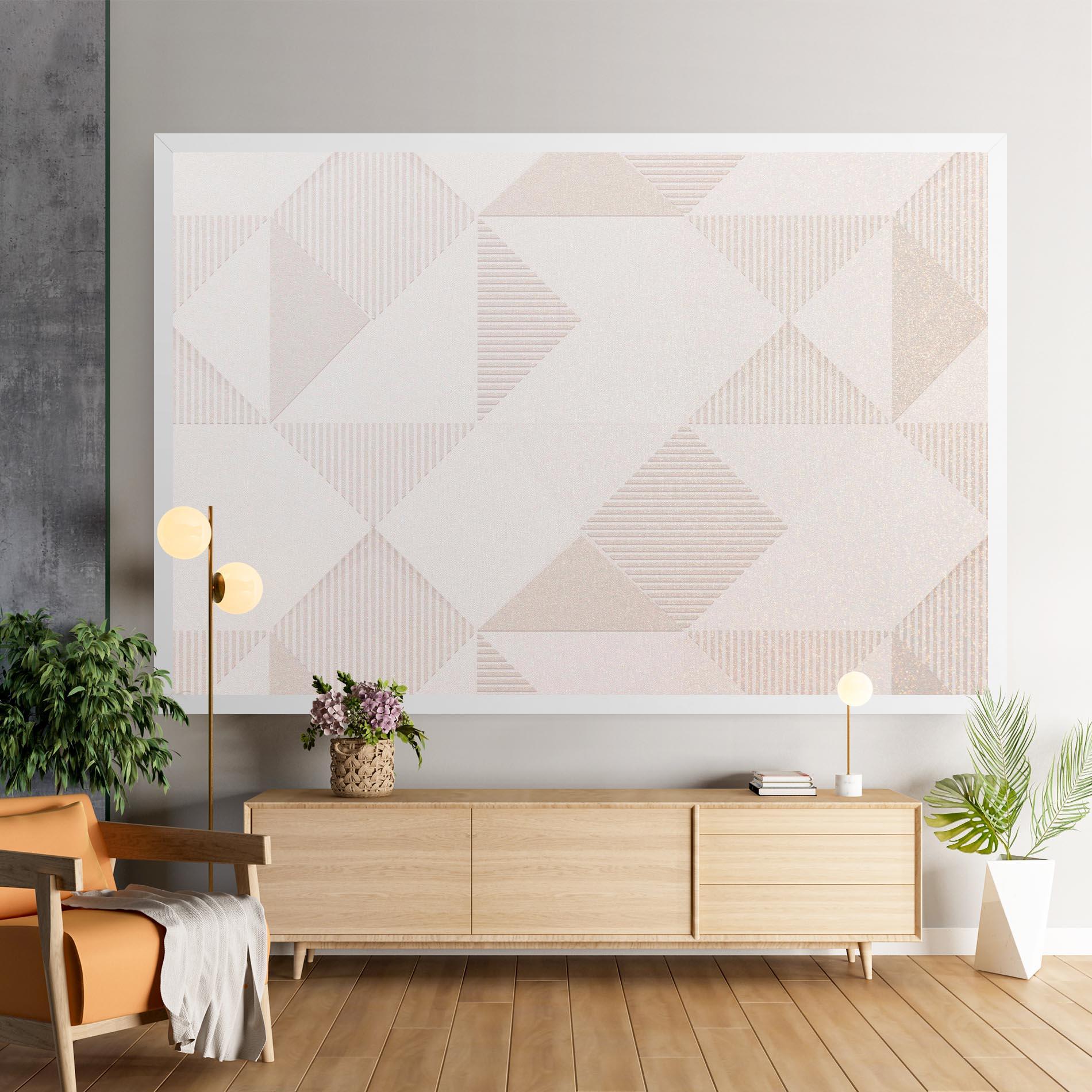 Tablou Canvas Light Cream Rhombus mockup 9