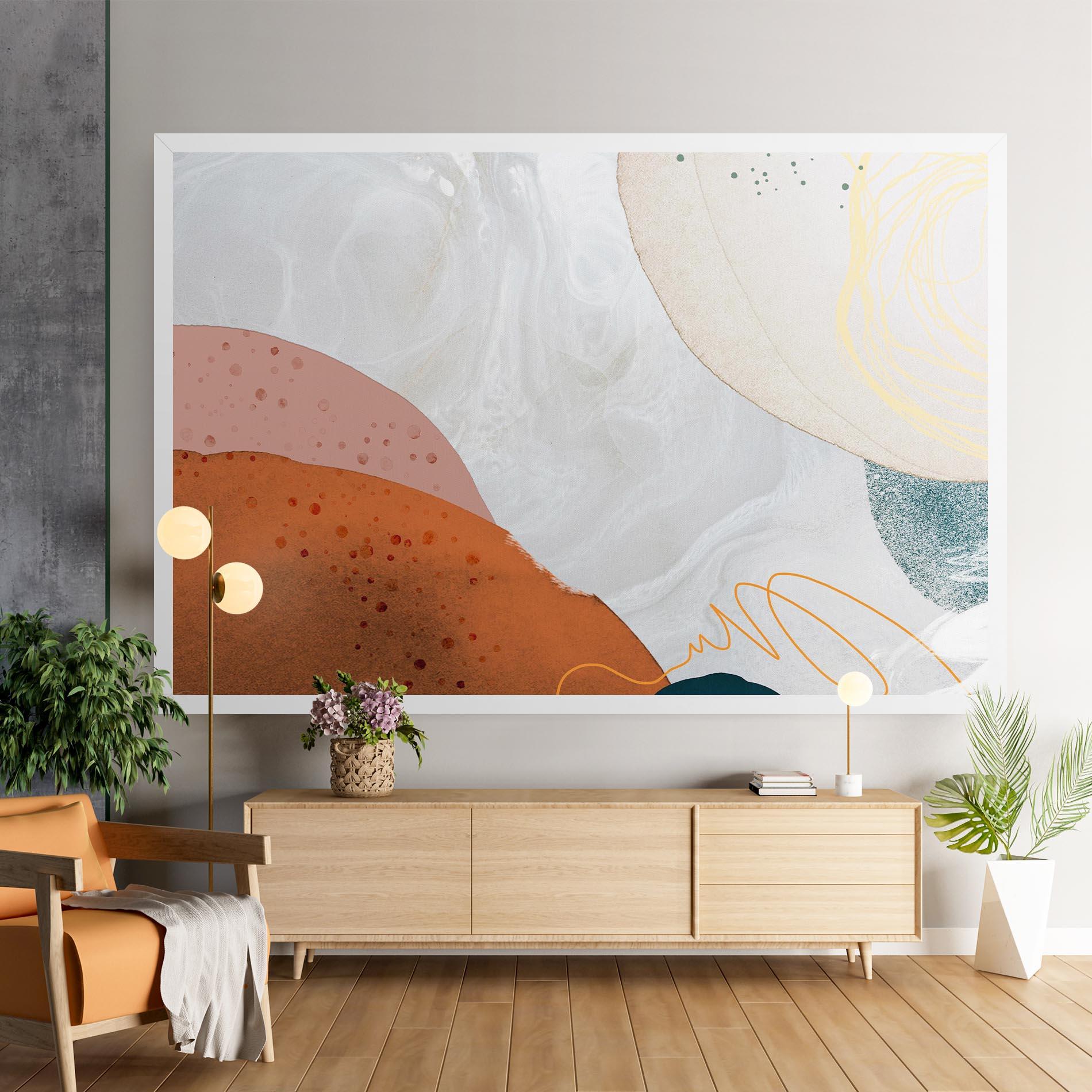 Tablou Canvas Orange Yellow Line mockup 9