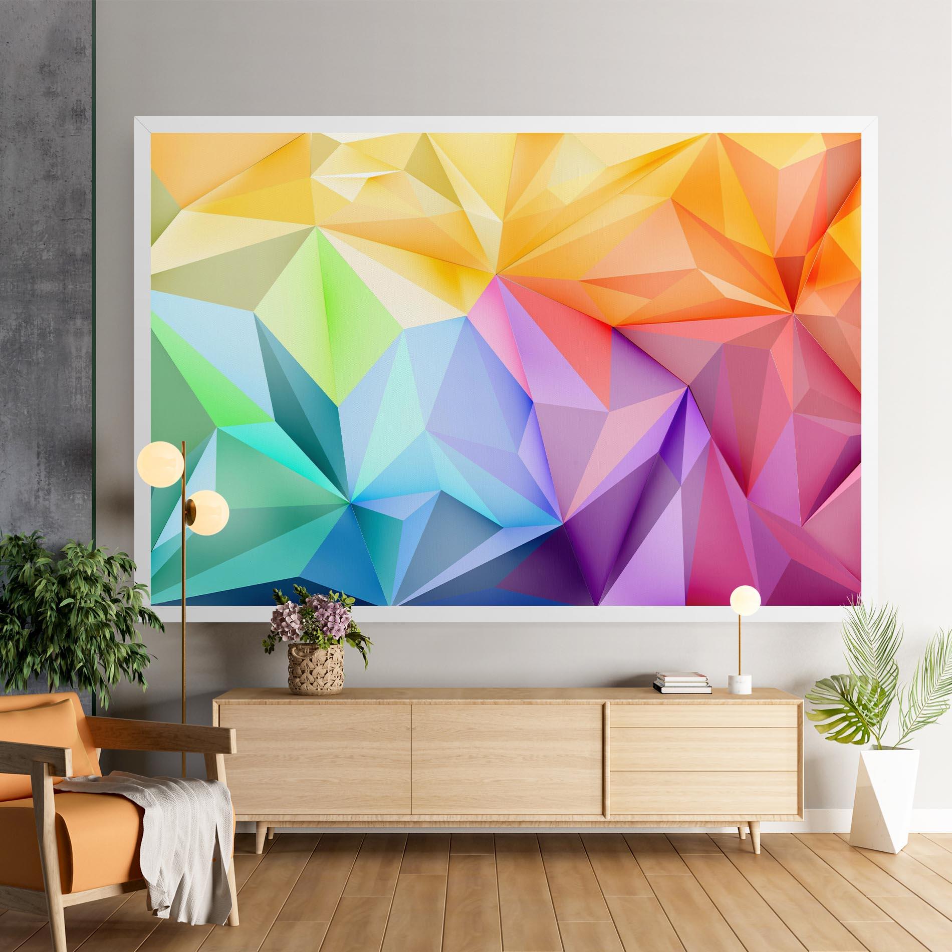 Tablou Canvas Rainbow Triangle Mix mockup 9