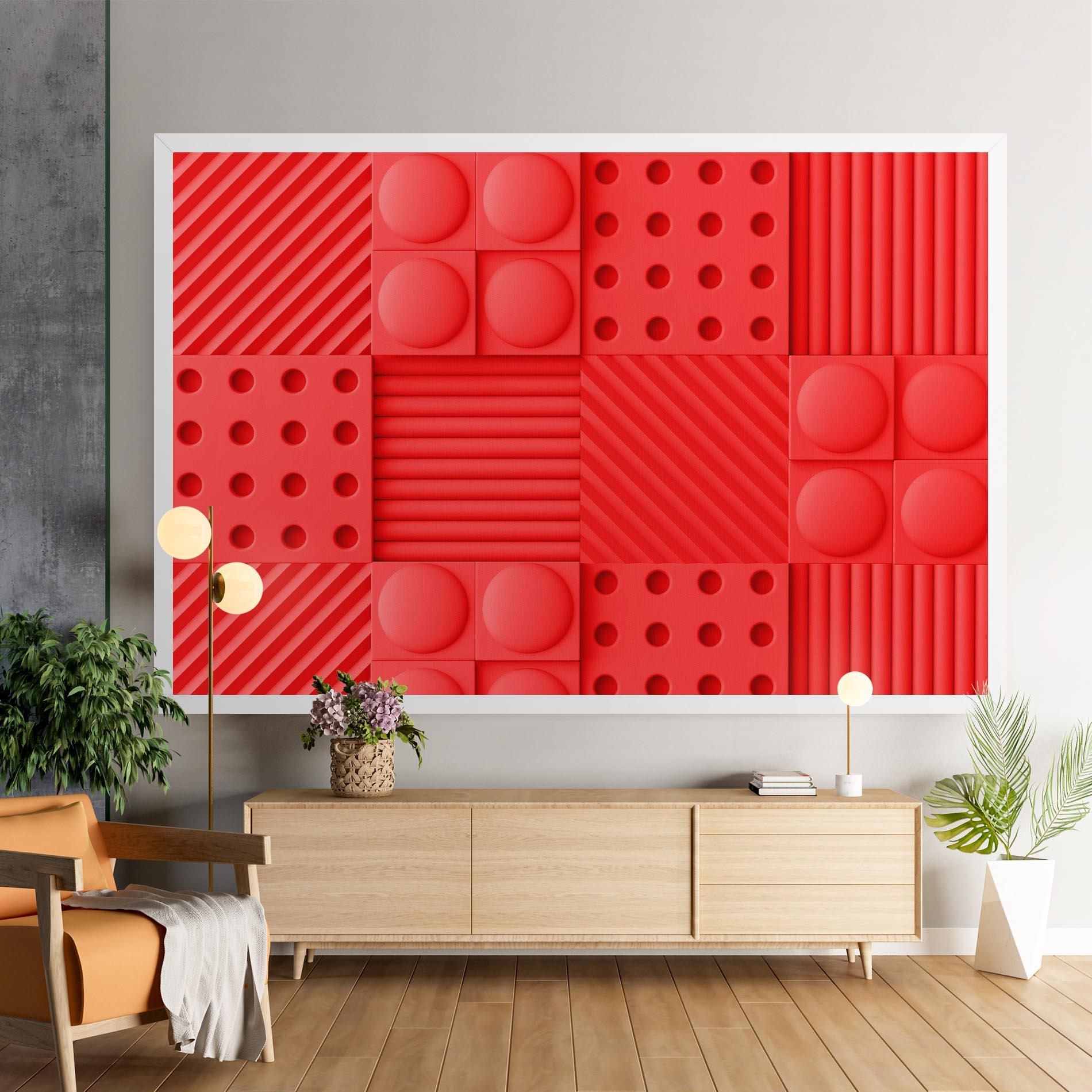 Tablou Canvas Red Square Circle mockup 9