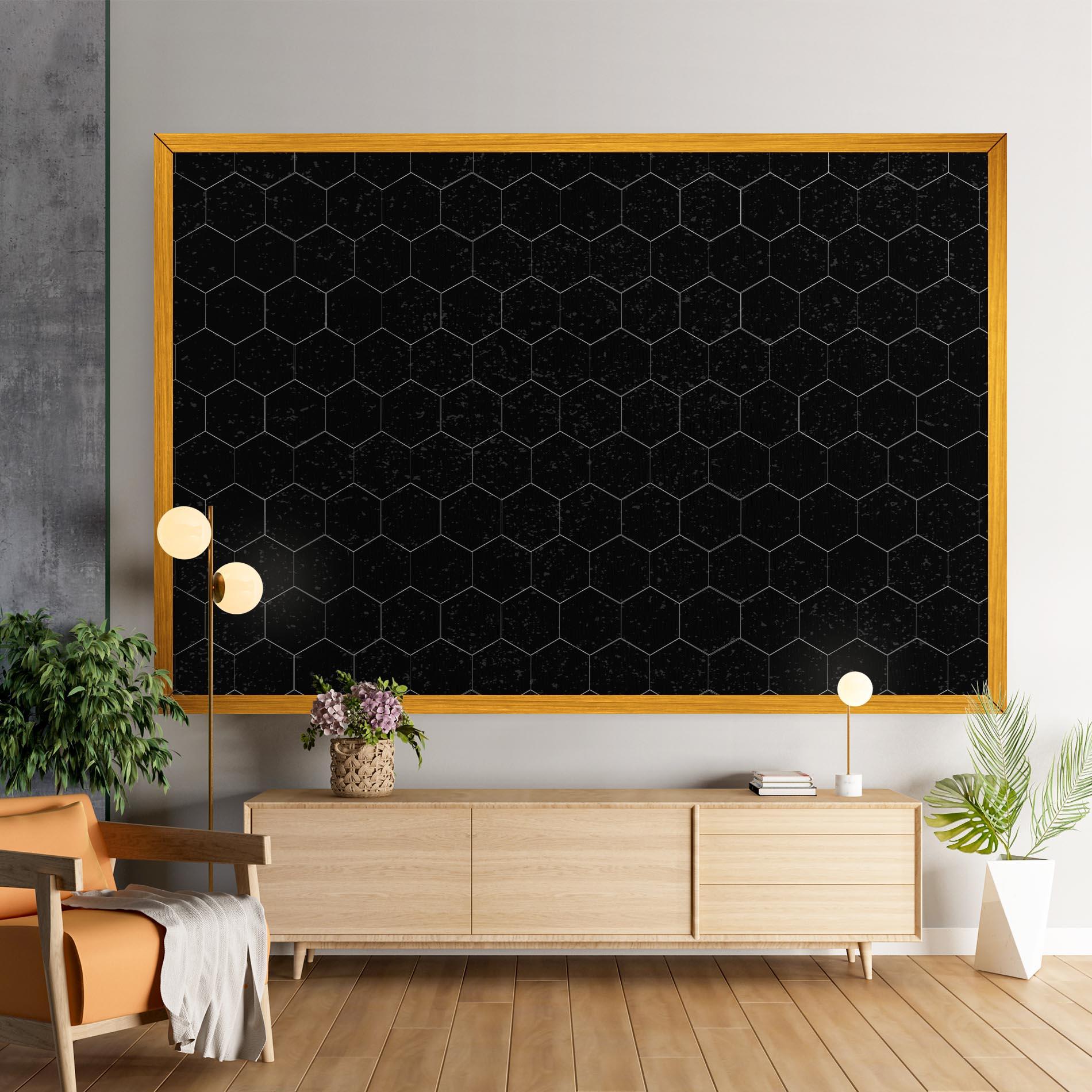 Tablou Canvas Black Hexagon mockup 9