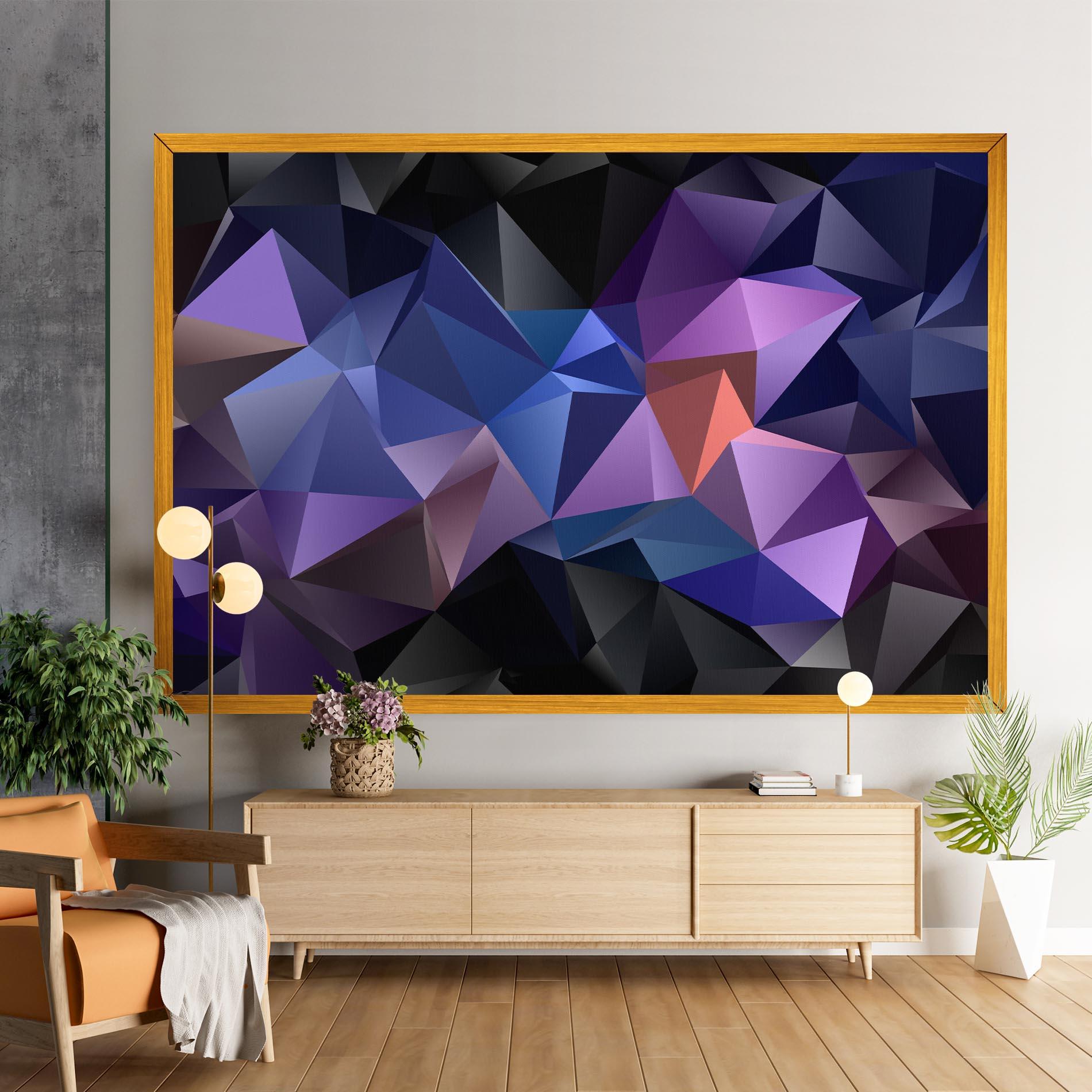 Tablou Canvas Black Purple Triangle mockup 9