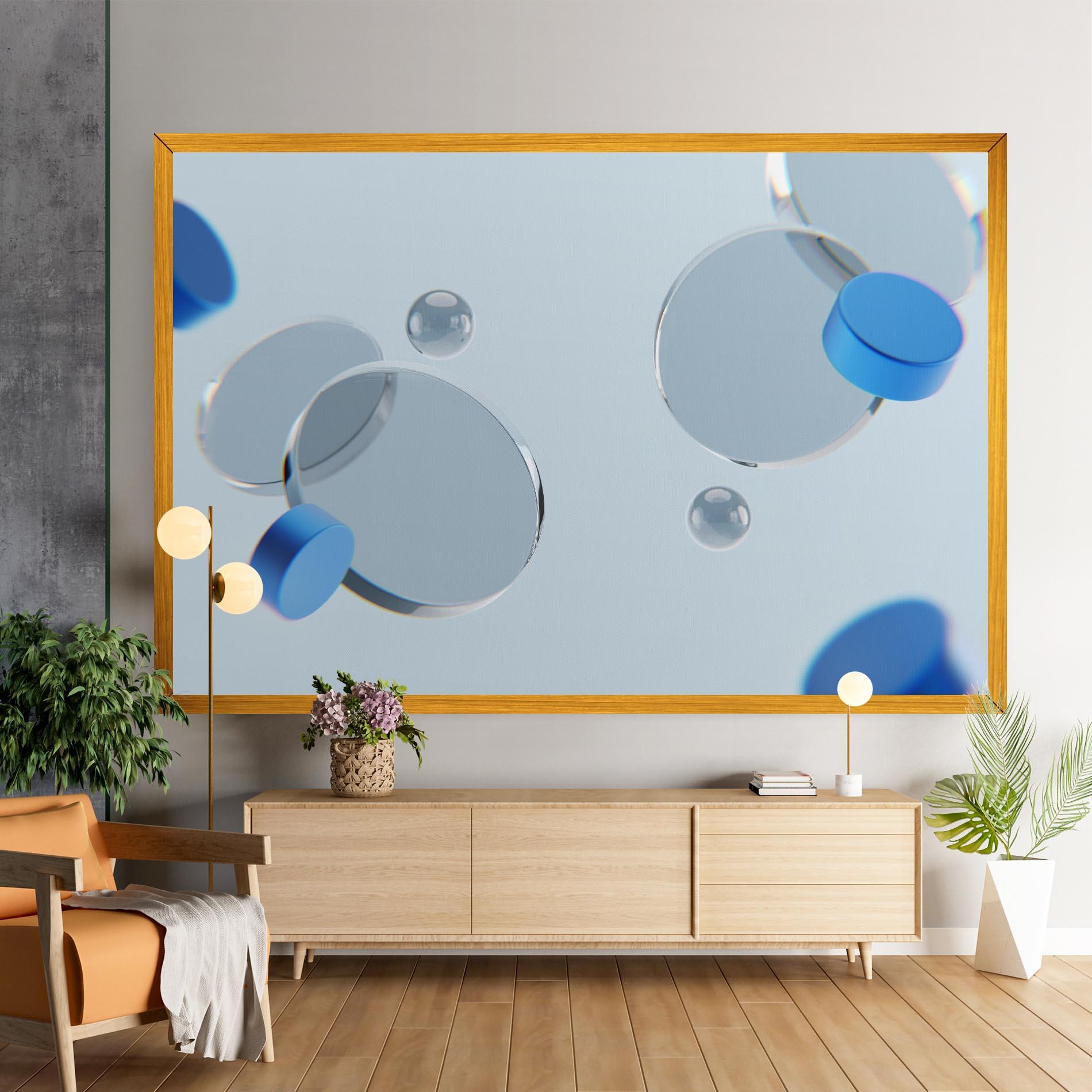 Tablou Canvas Blue Circle Floating mockup 9