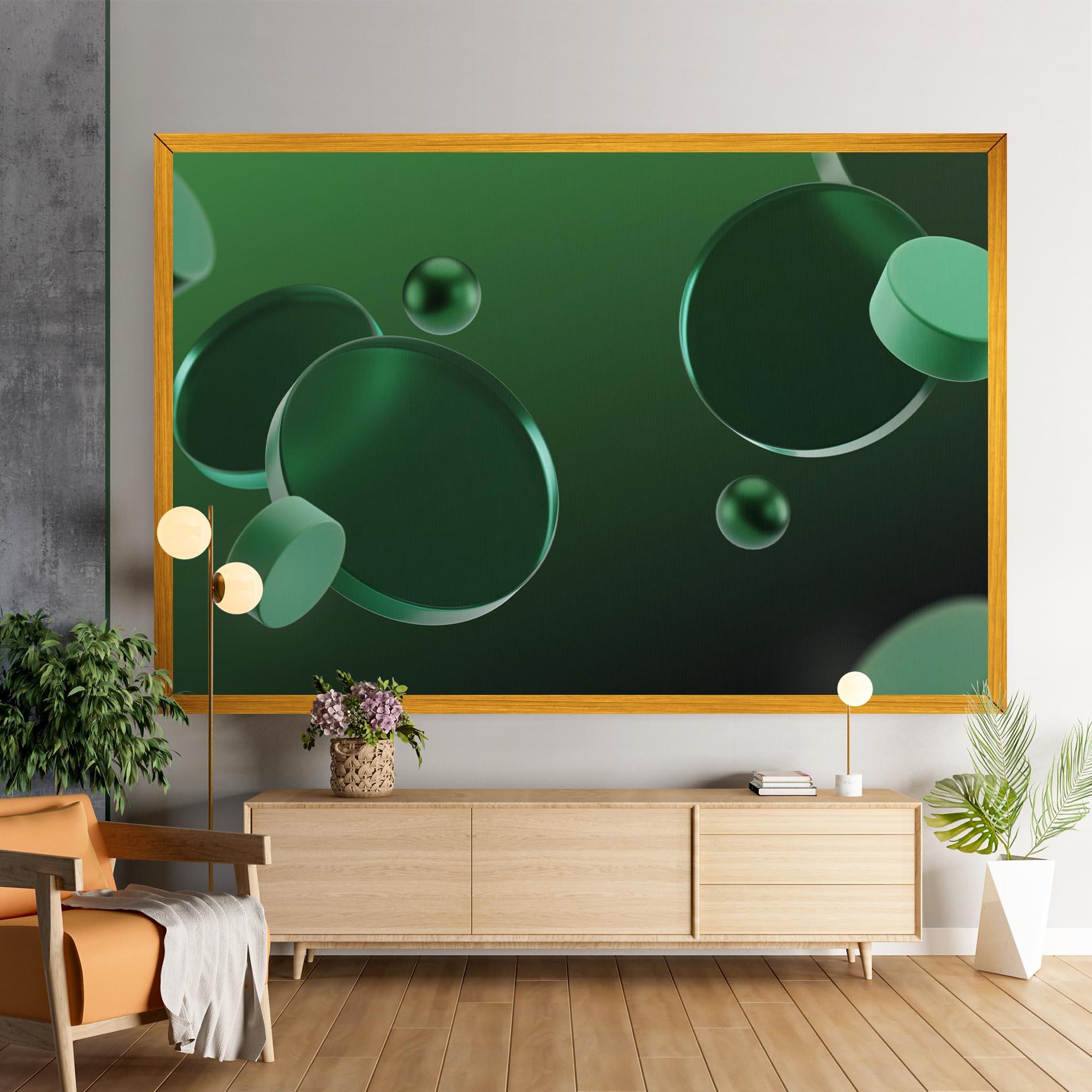 Tablou Canvas Green Circle Floating mockup 9