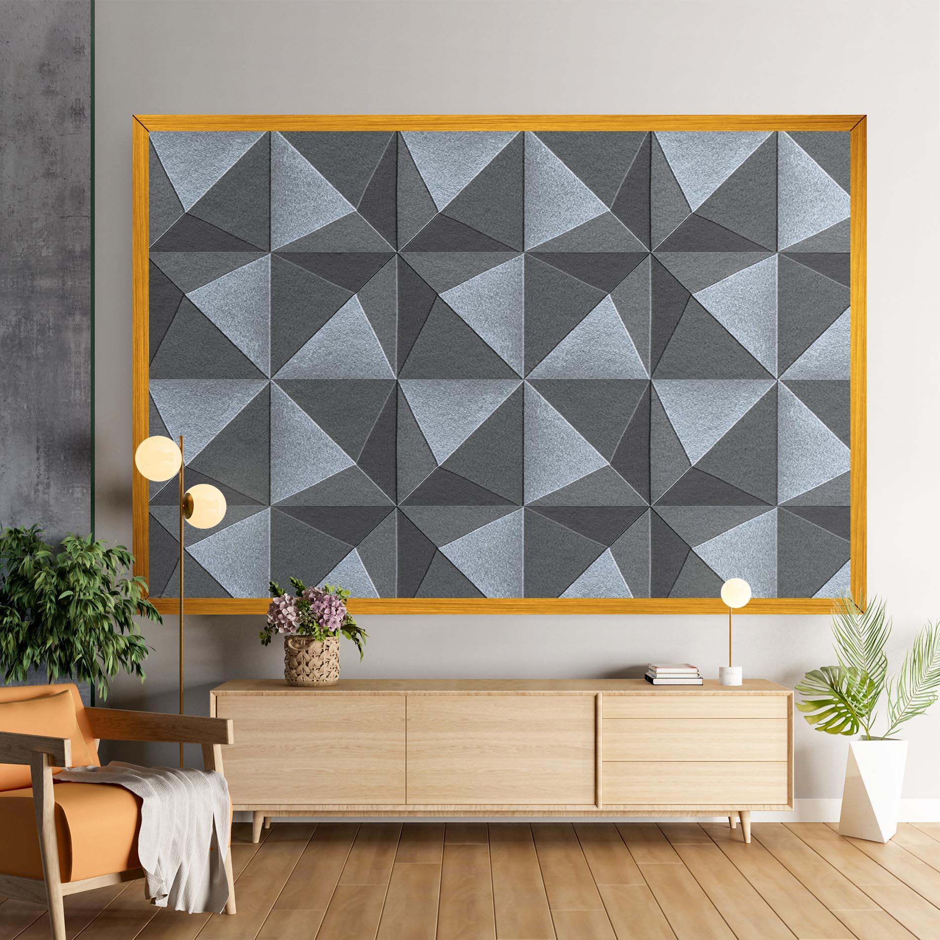 Tablou Canvas Grey Triangle Square mockup 9