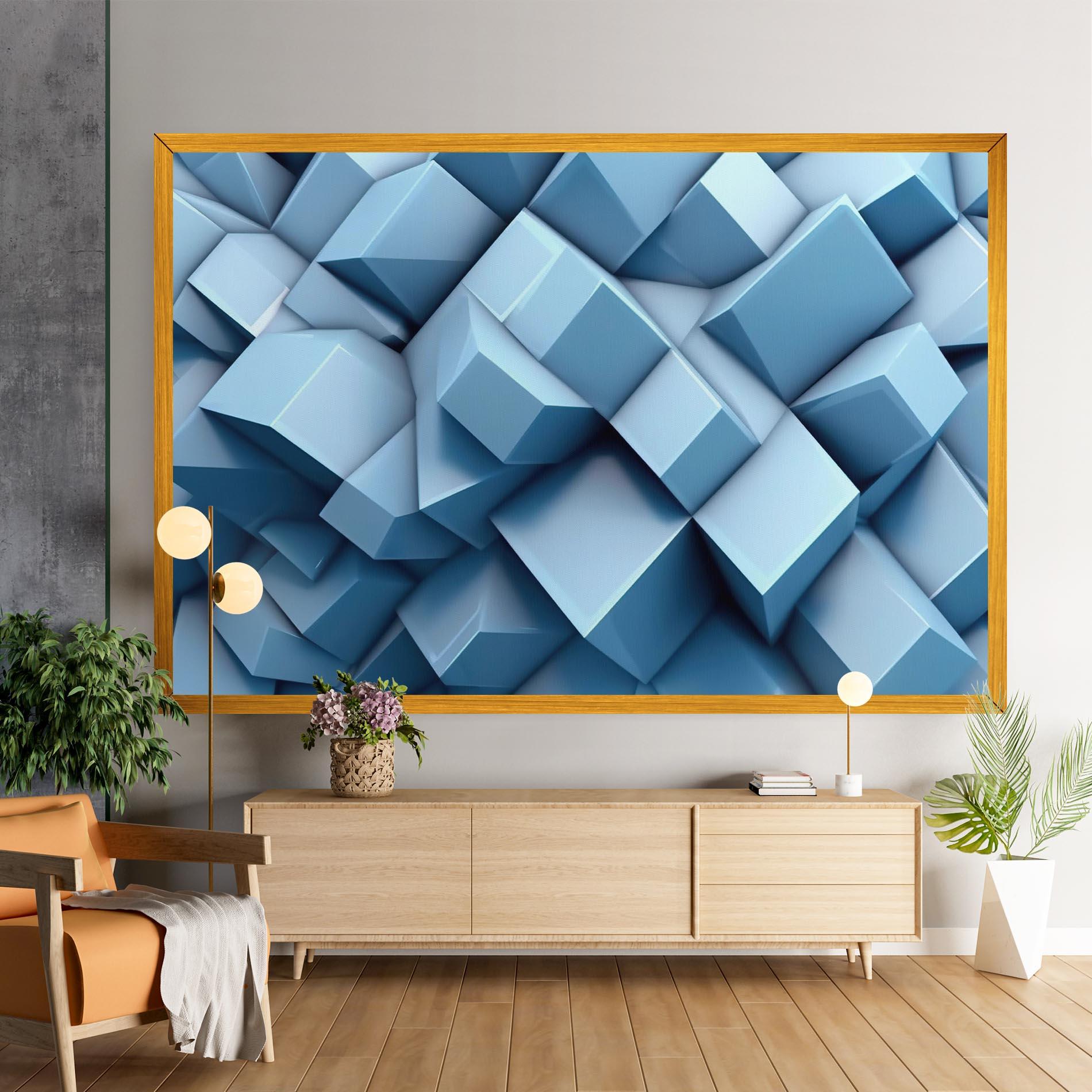 Tablou Canvas Light Blue Shapes Mix mockup 9