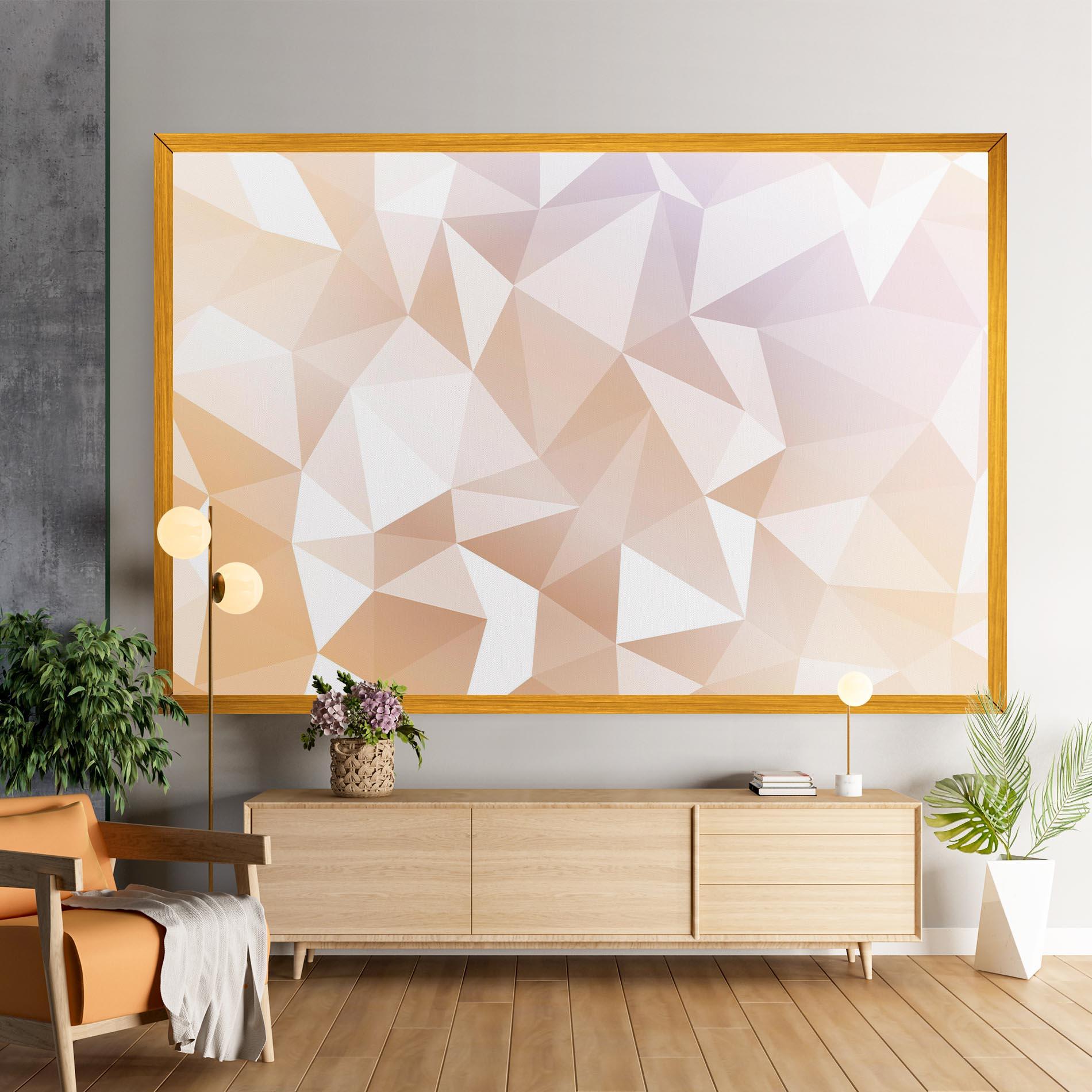 Tablou Canvas Light Pink Triangle mockup 9